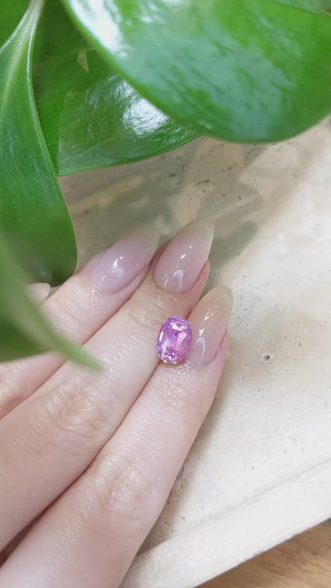 3.64 Ct. Purplish Pink Sapphire from Ceylon (Sri Lanka) Size Video
