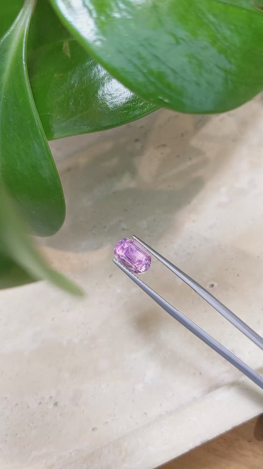 3.64 Ct. Purplish Pink Sapphire from Ceylon (Sri Lanka) Size Video
