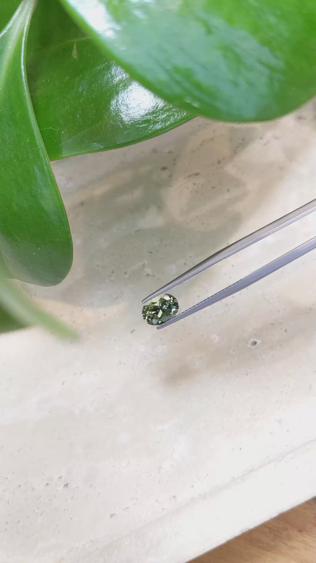 1.72 Ct. Green Sapphire from Ceylon (Sri Lanka) Size Video