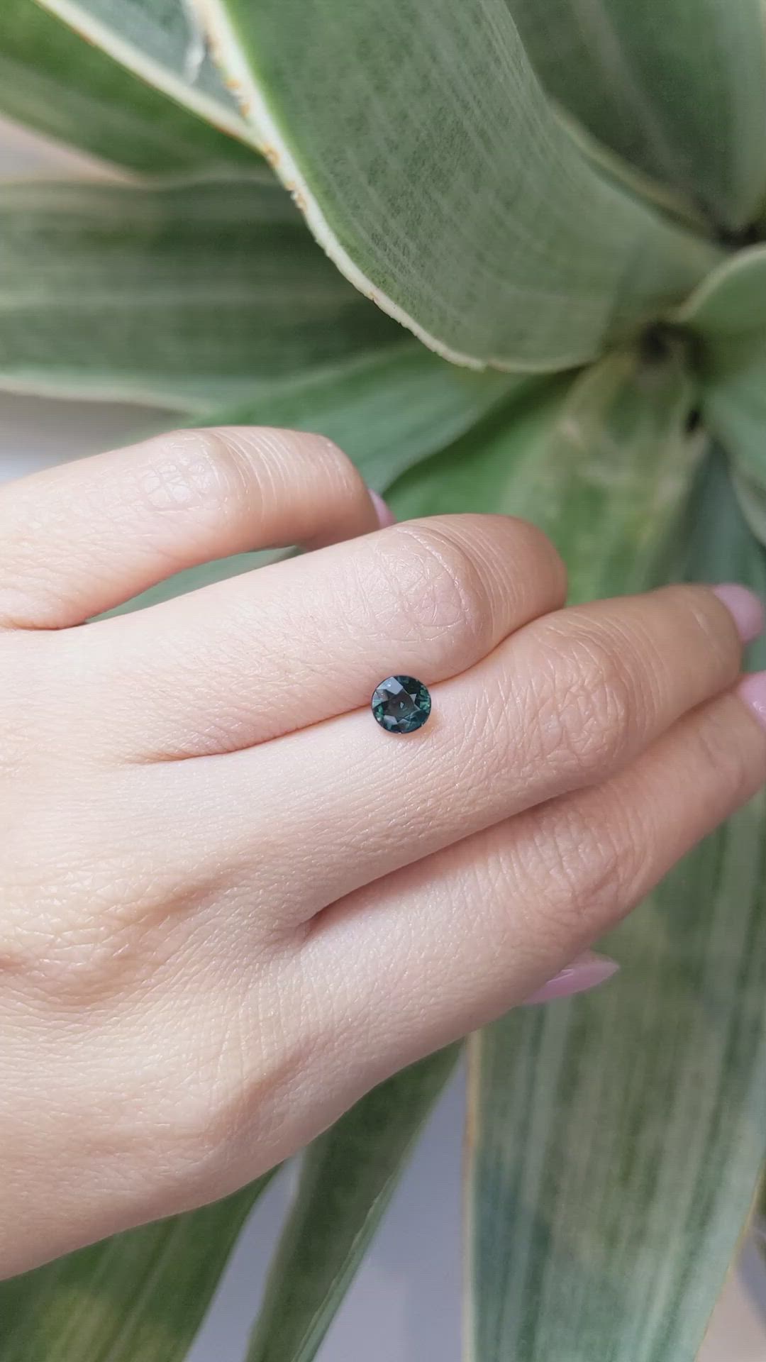 0.99 Ct. Bluish Green Sapphire from Ceylon (Sri Lanka) Size Video