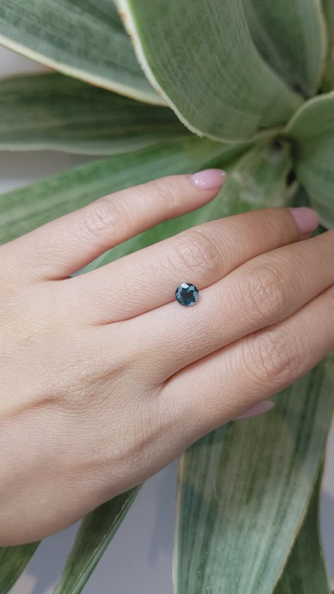 0.87 Ct. Greenish Blue Sapphire from Ceylon (Sri Lanka) Size Video