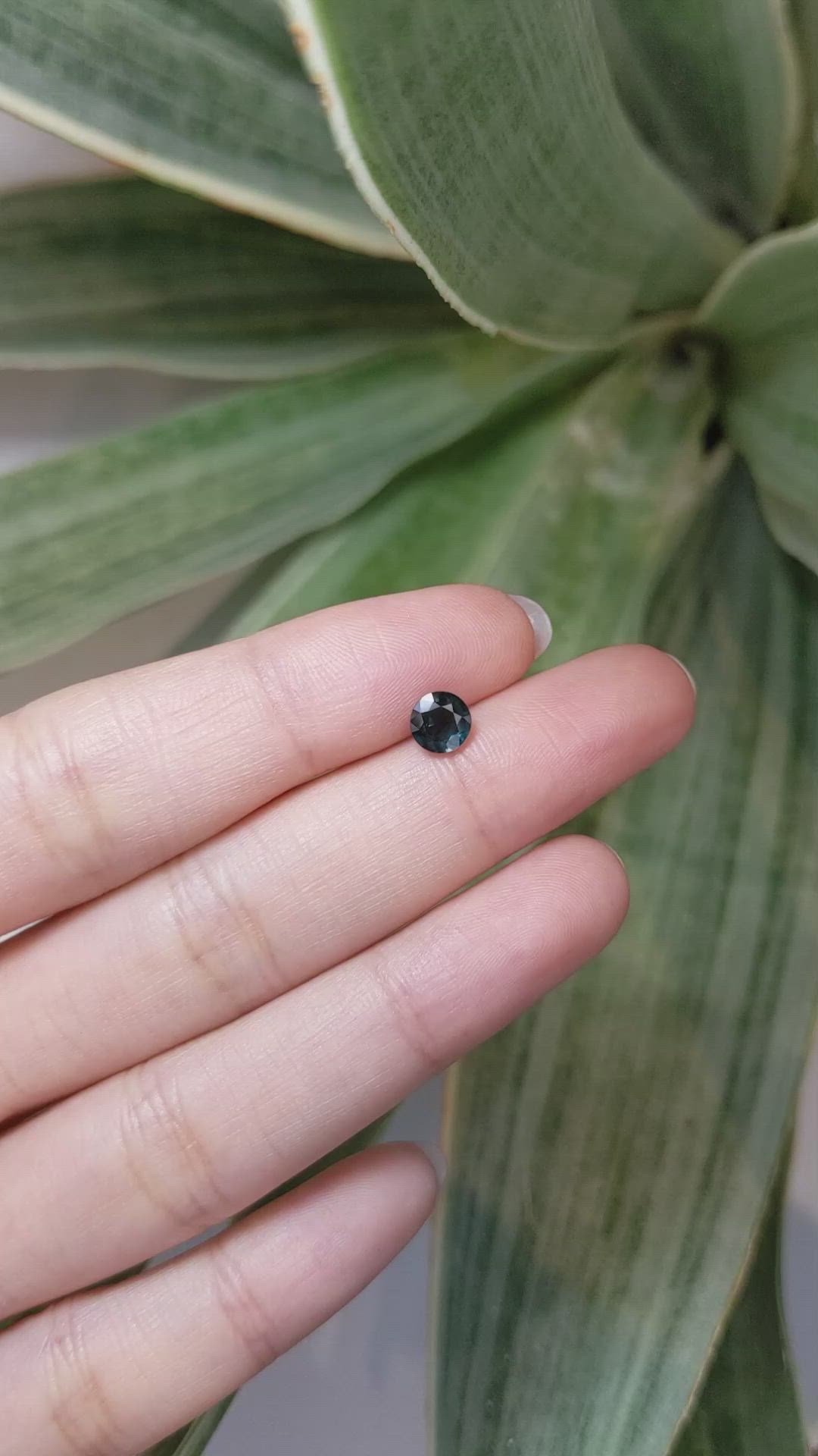 0.87 Ct. Greenish Blue Sapphire from Ceylon (Sri Lanka) Size Video