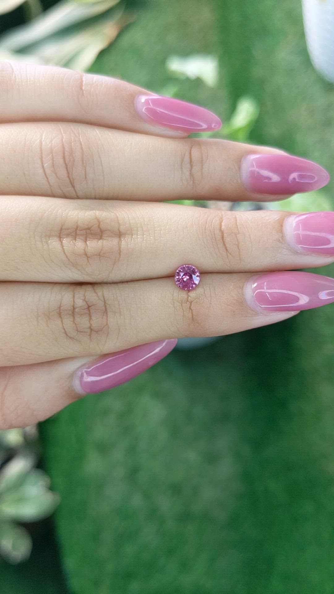 0.62 Ct. Purplish Pink Sapphire from Ceylon (Sri Lanka) Size Video