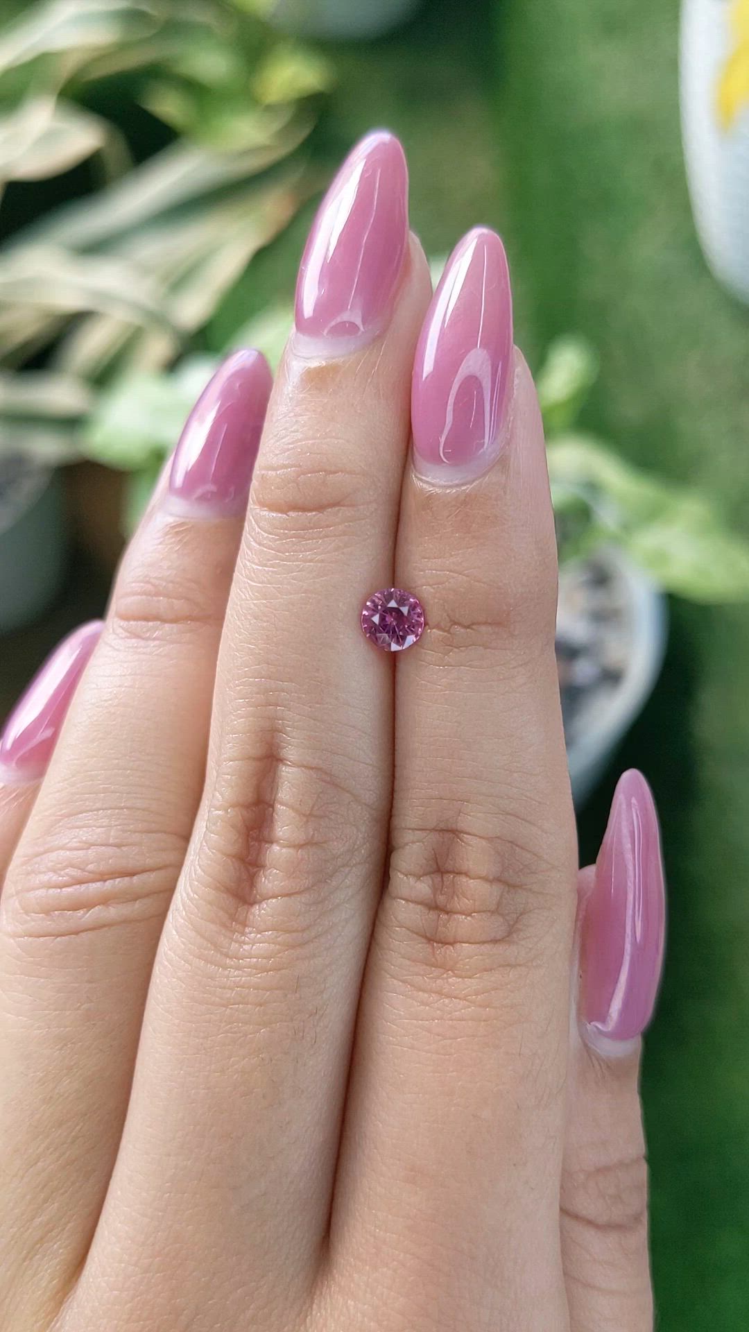 0.62 Ct. Purplish Pink Sapphire from Ceylon (Sri Lanka) Size Video