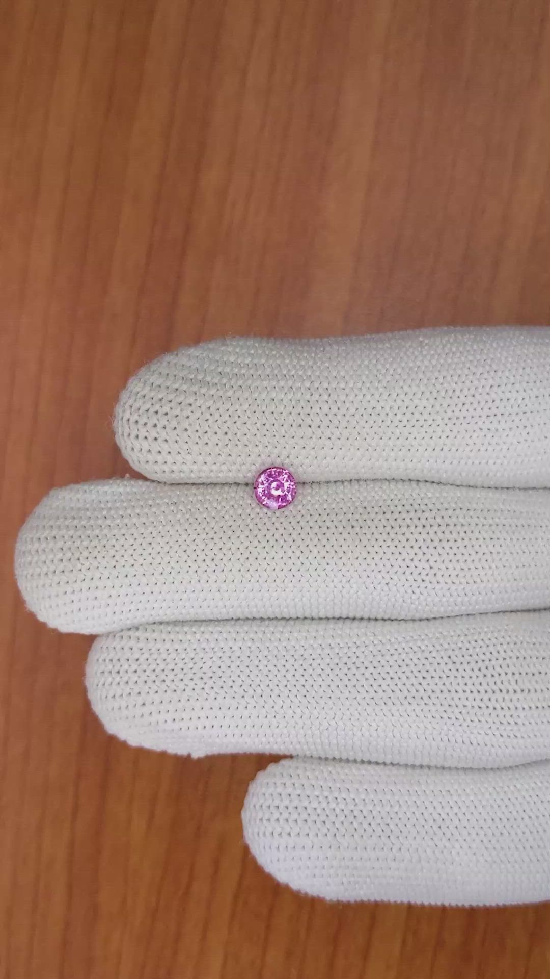 0.62 Ct. Purplish Pink Sapphire from Ceylon (Sri Lanka) Size Video