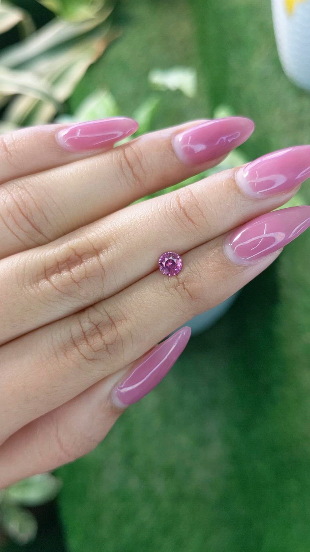 0.62 Ct. Purplish Pink Sapphire from Ceylon (Sri Lanka) Size Video