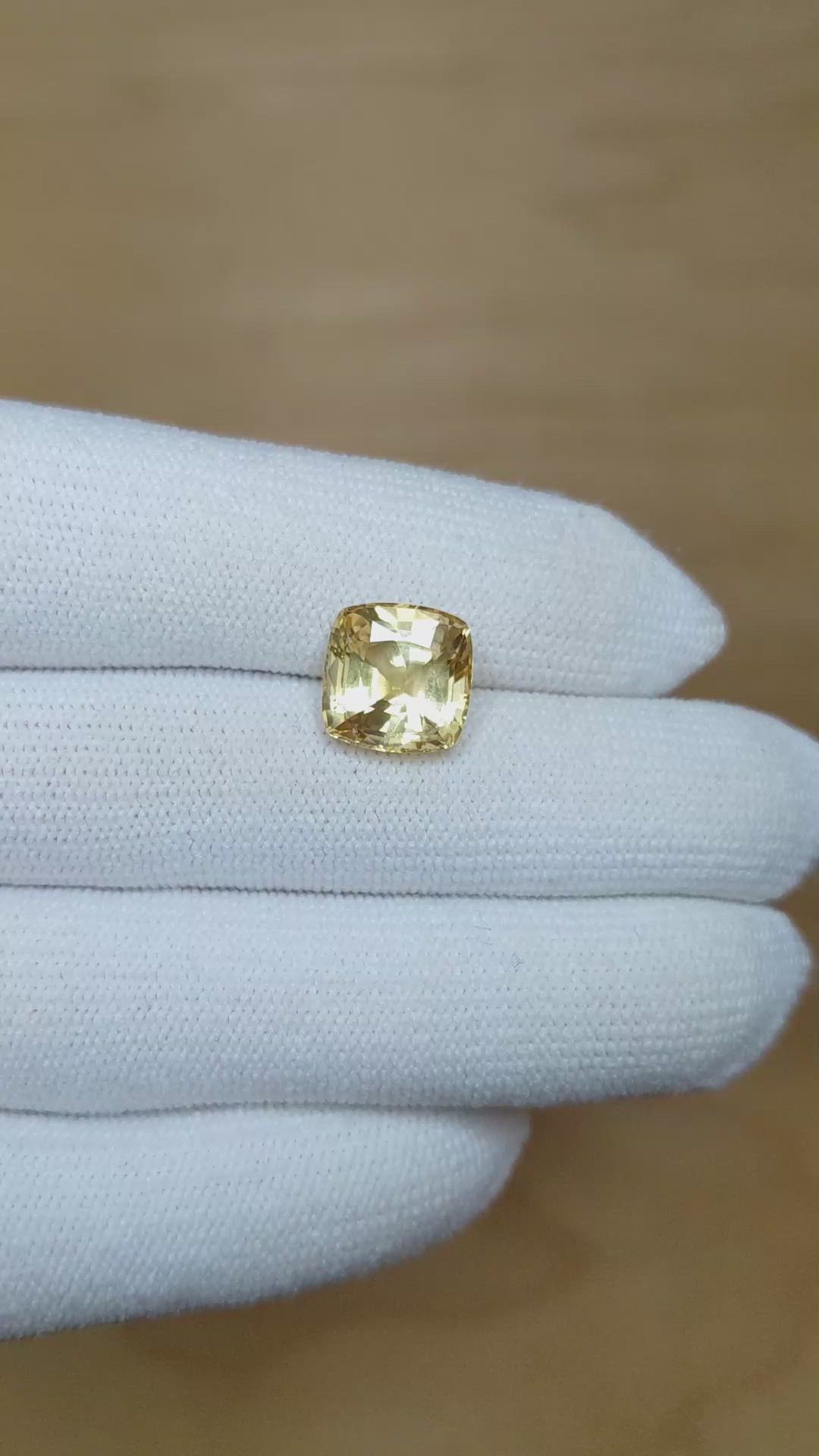 6.01 Ct. Yellow Sapphire from Ceylon (Sri Lanka) Size Video