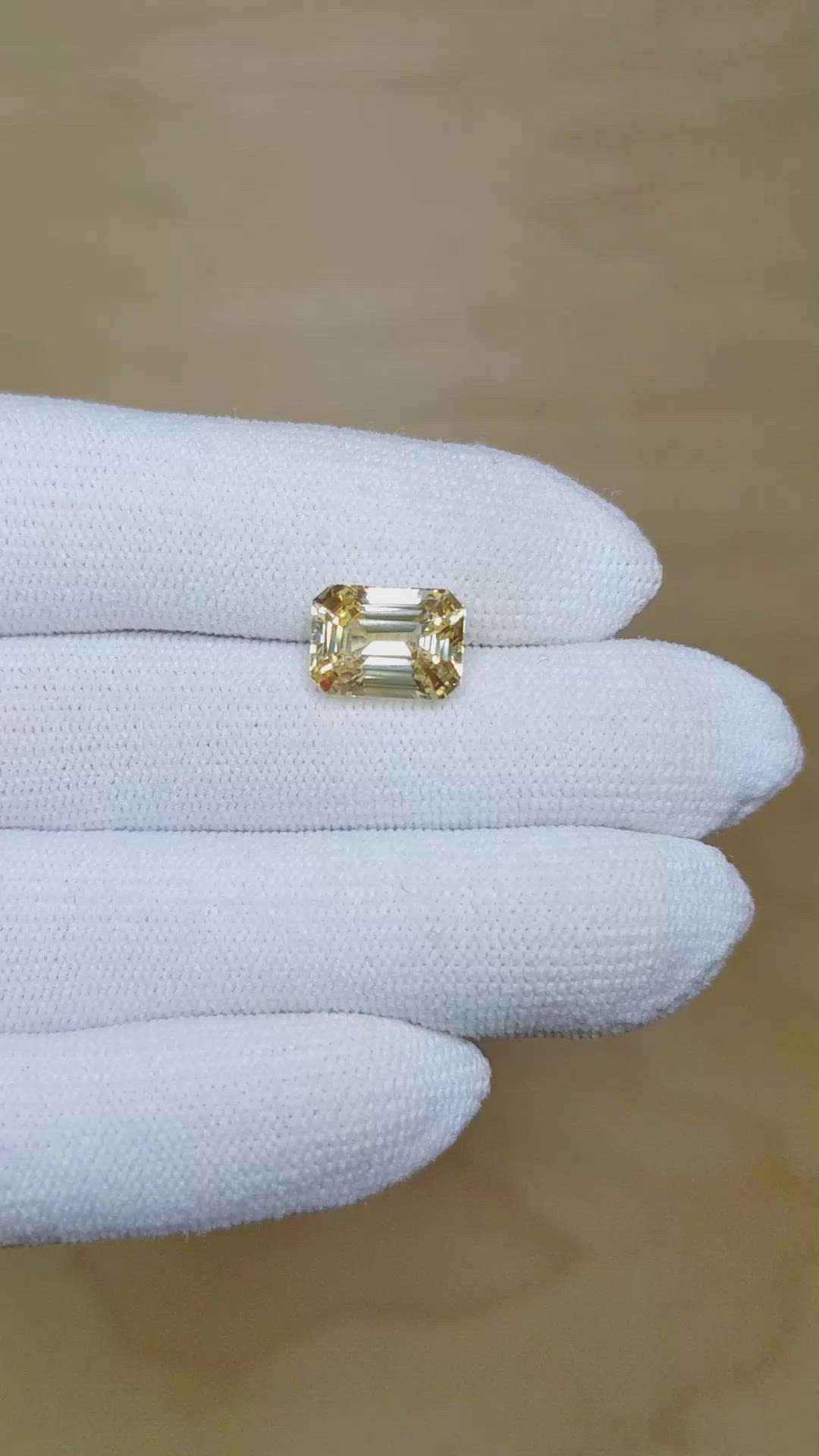 5.20 Ct. Orangish Yellow Sapphire from Ceylon (Sri Lanka) Size Video