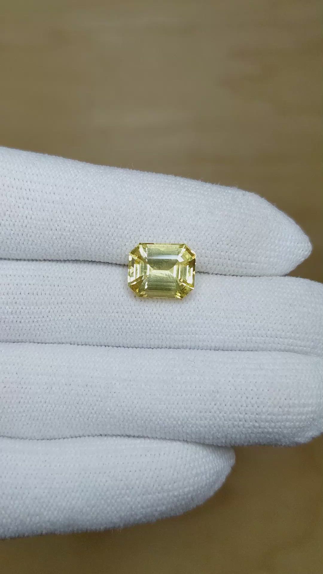 5.71 Ct. Yellow Sapphire from Ceylon (Sri Lanka) Size Video