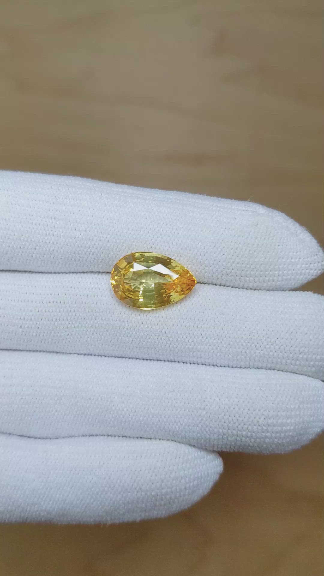 7.98 Ct. Yellow Sapphire from Ceylon (Sri Lanka) Size Video