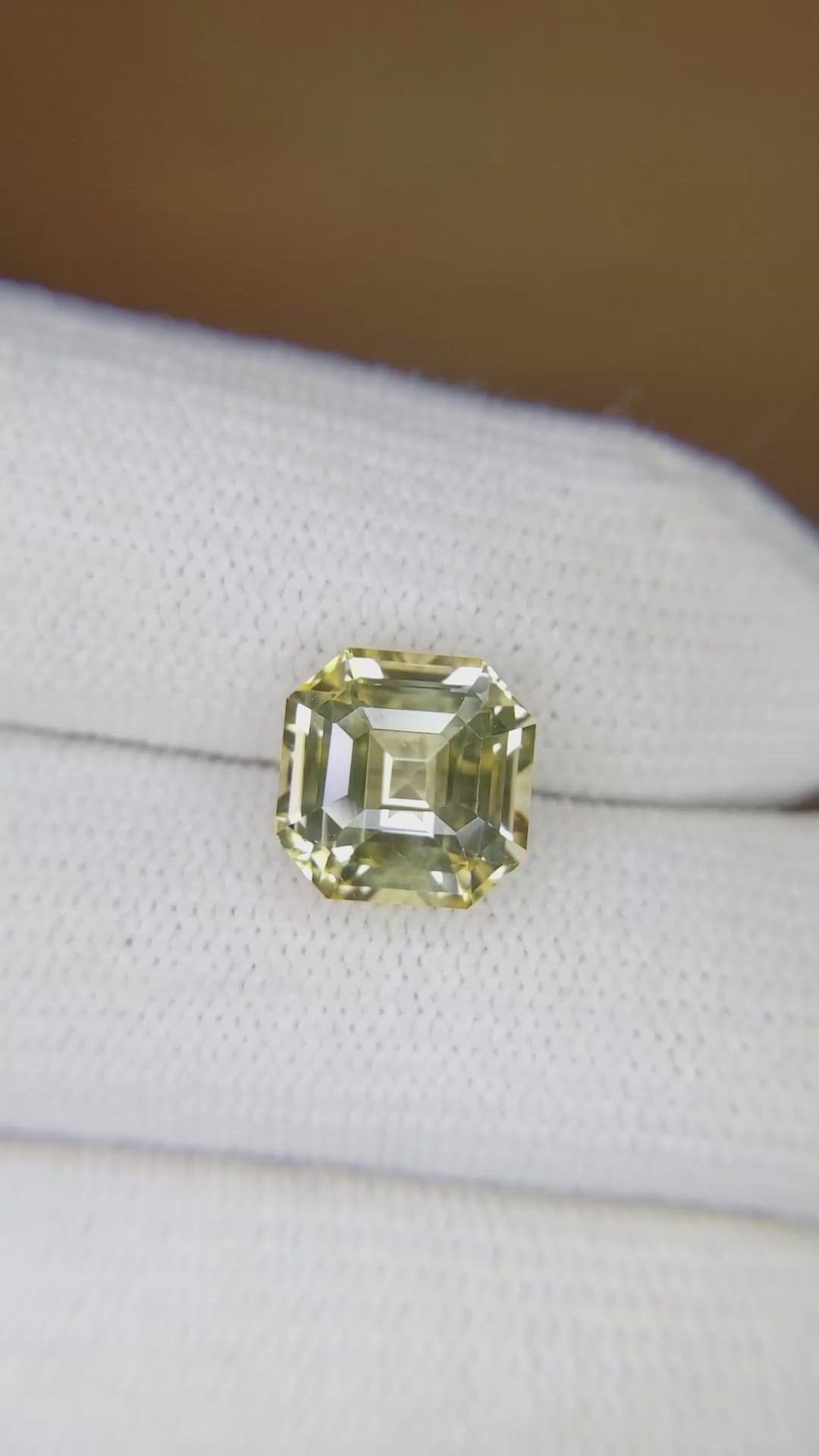 4.69 Ct. Yellow Sapphire from Ceylon (Sri Lanka) Size Video