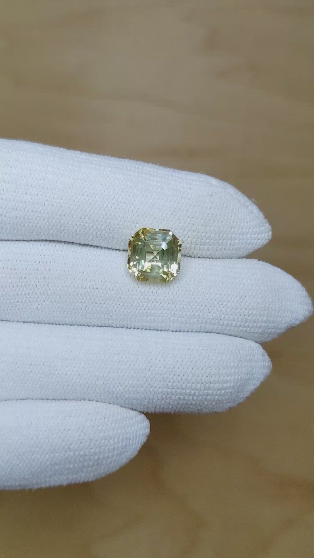 4.69 Ct. Yellow Sapphire from Ceylon (Sri Lanka) Size Video