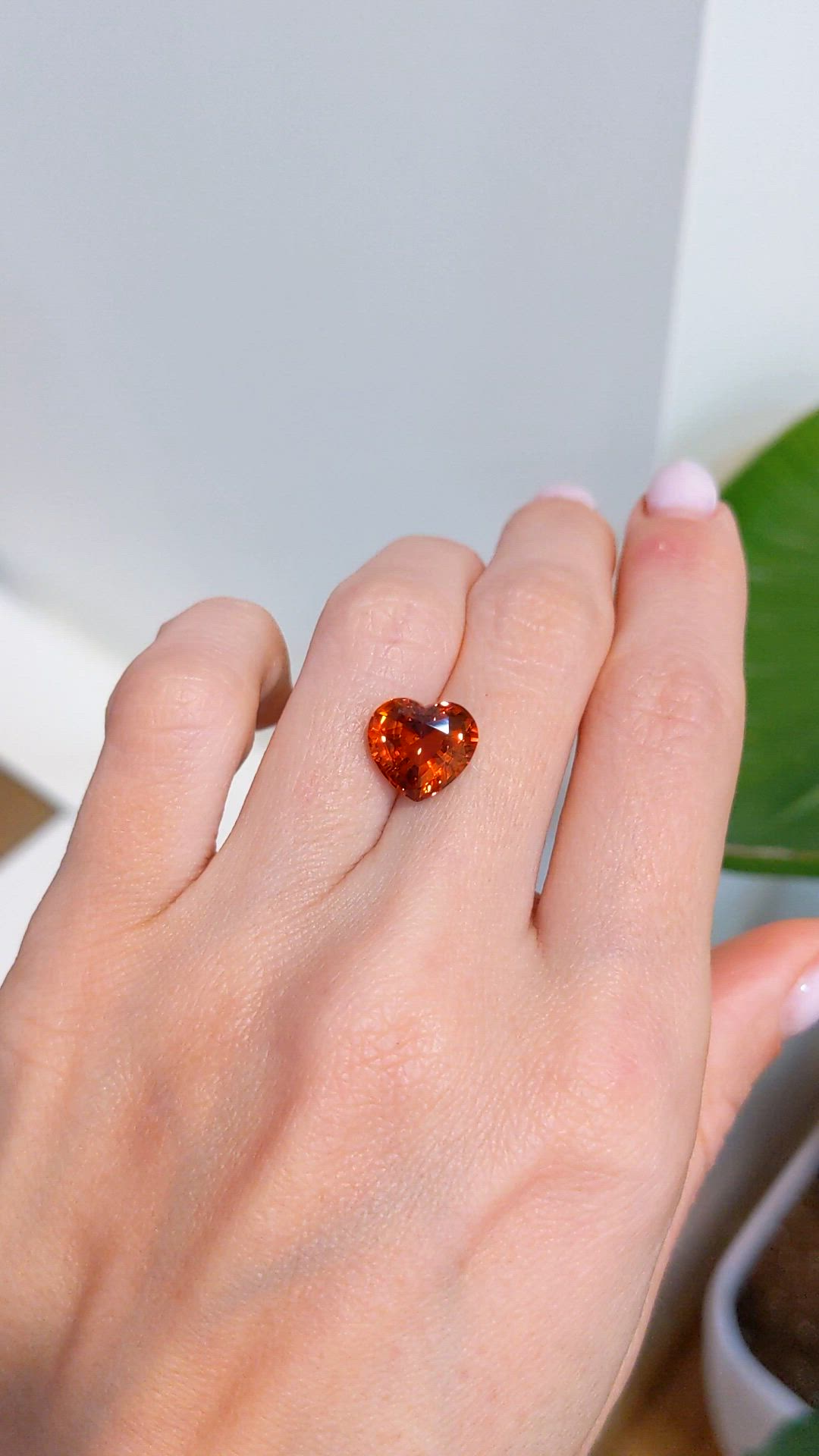5.02 Ct. Orange Sapphire from Ceylon (Sri Lanka) Size Video