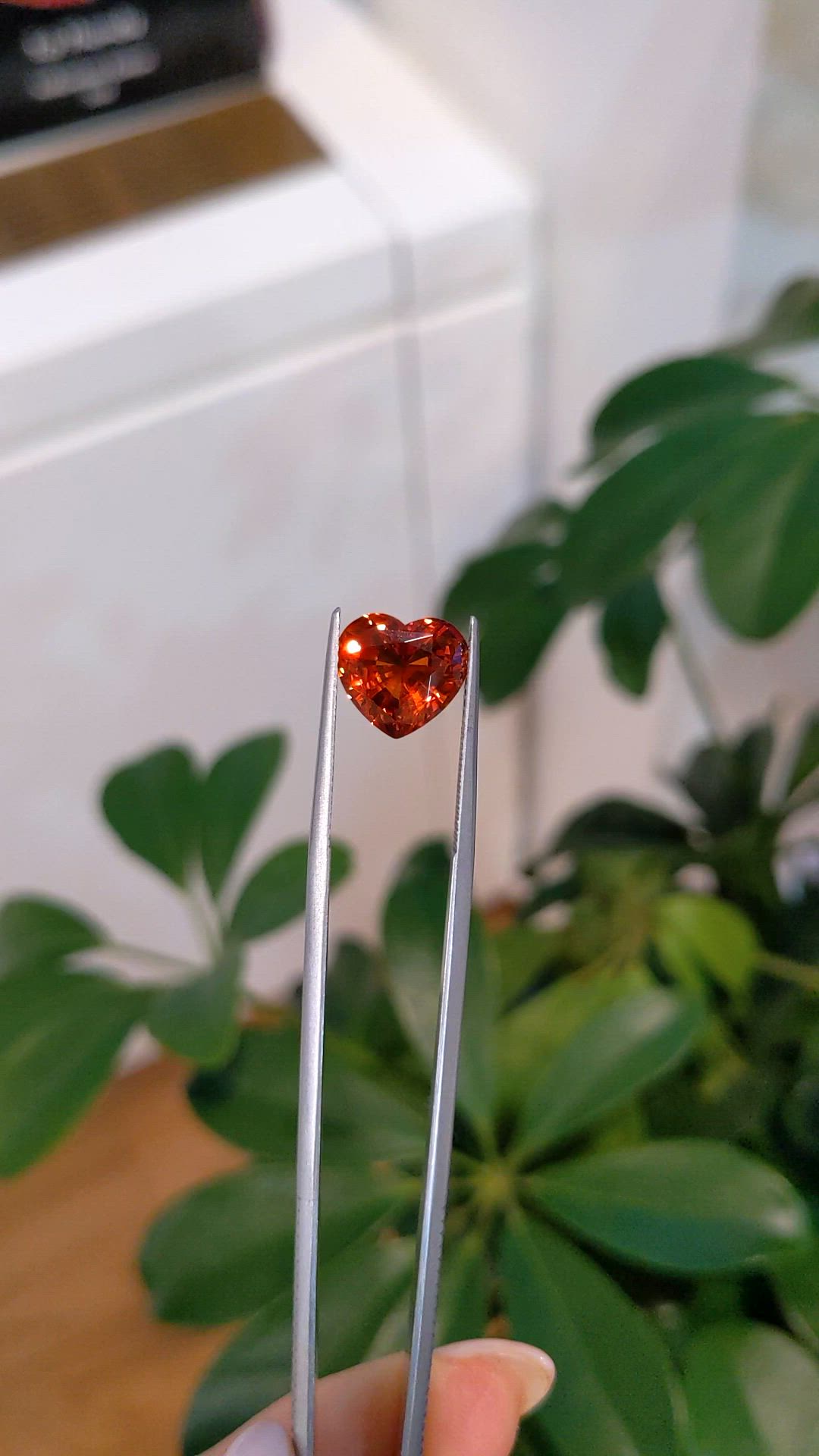 5.02 Ct. Orange Sapphire from Ceylon (Sri Lanka) Size Video