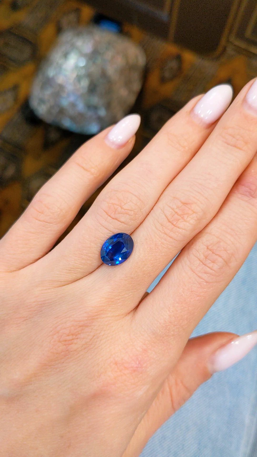 3.24 Ct. Blue Sapphire from Ceylon (Sri Lanka) Size Video