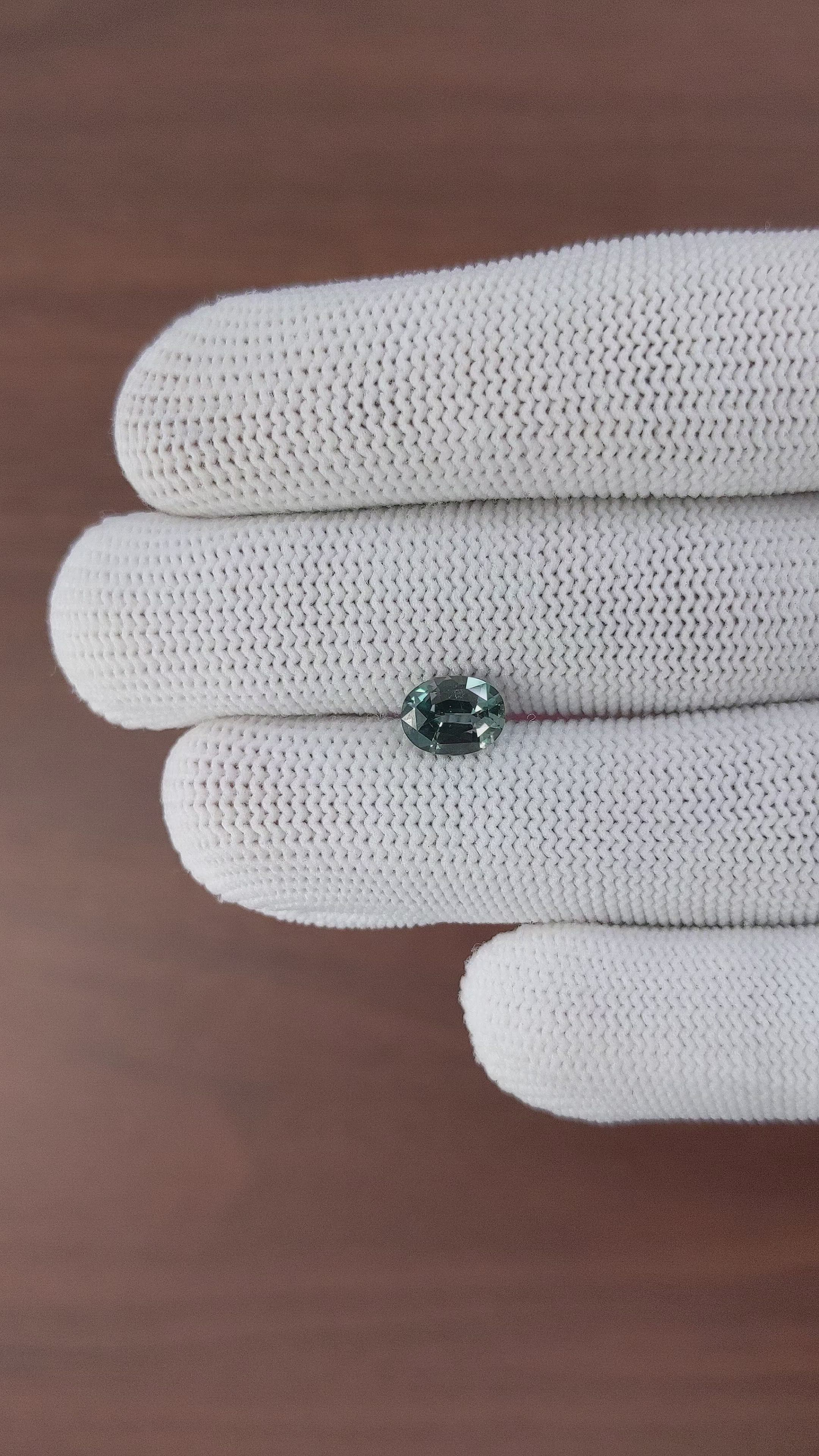 1.60 Ct. Bluish Green Sapphire from Africa Size Video