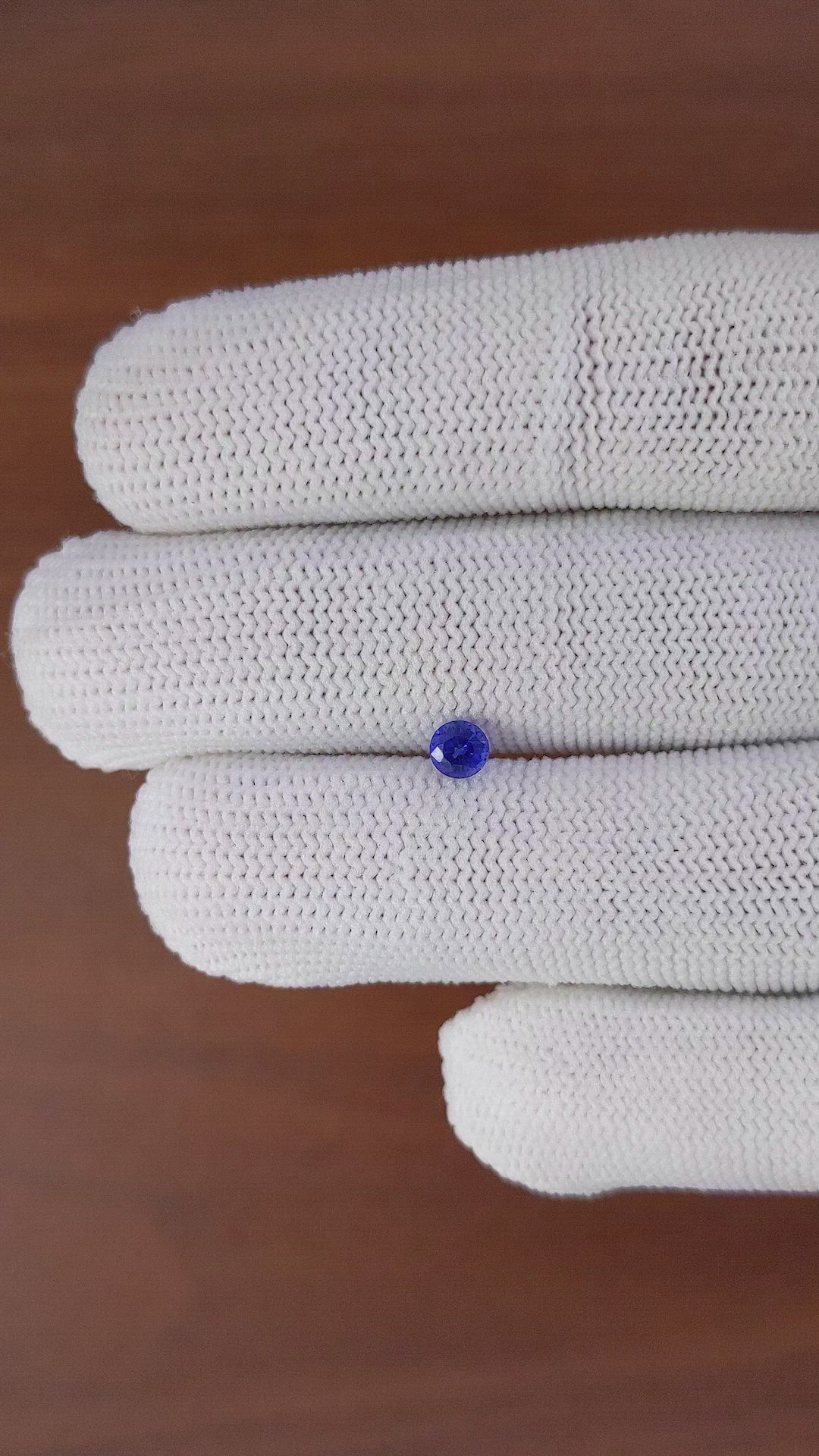 0.44 Ct. Blue Sapphire from Ceylon (Sri Lanka) Size Video