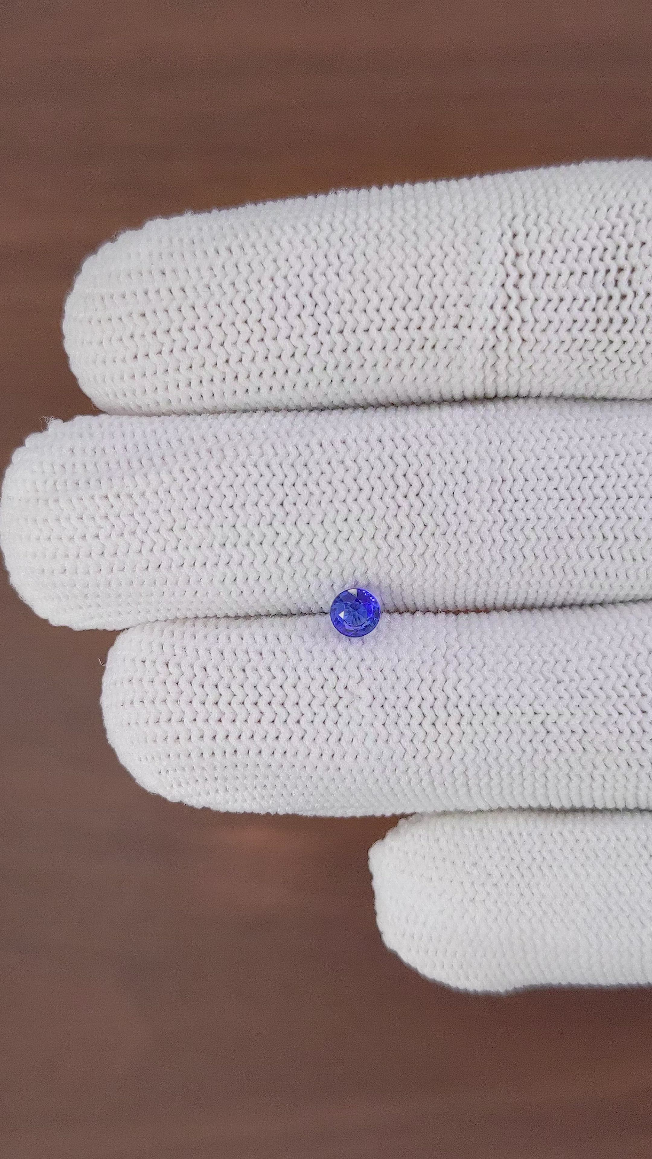 0.39 Ct. Blue Sapphire from Ceylon (Sri Lanka) Size Video