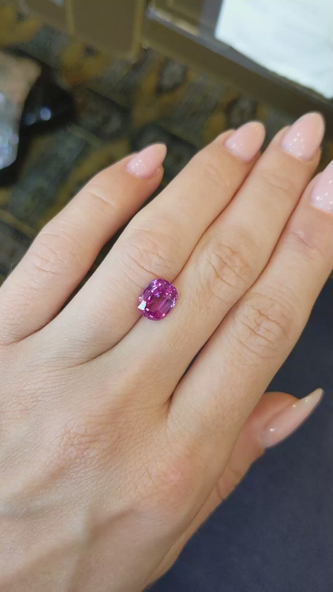 2.71 Ct. Purplish Pink Sapphire from Vietnam Size Video