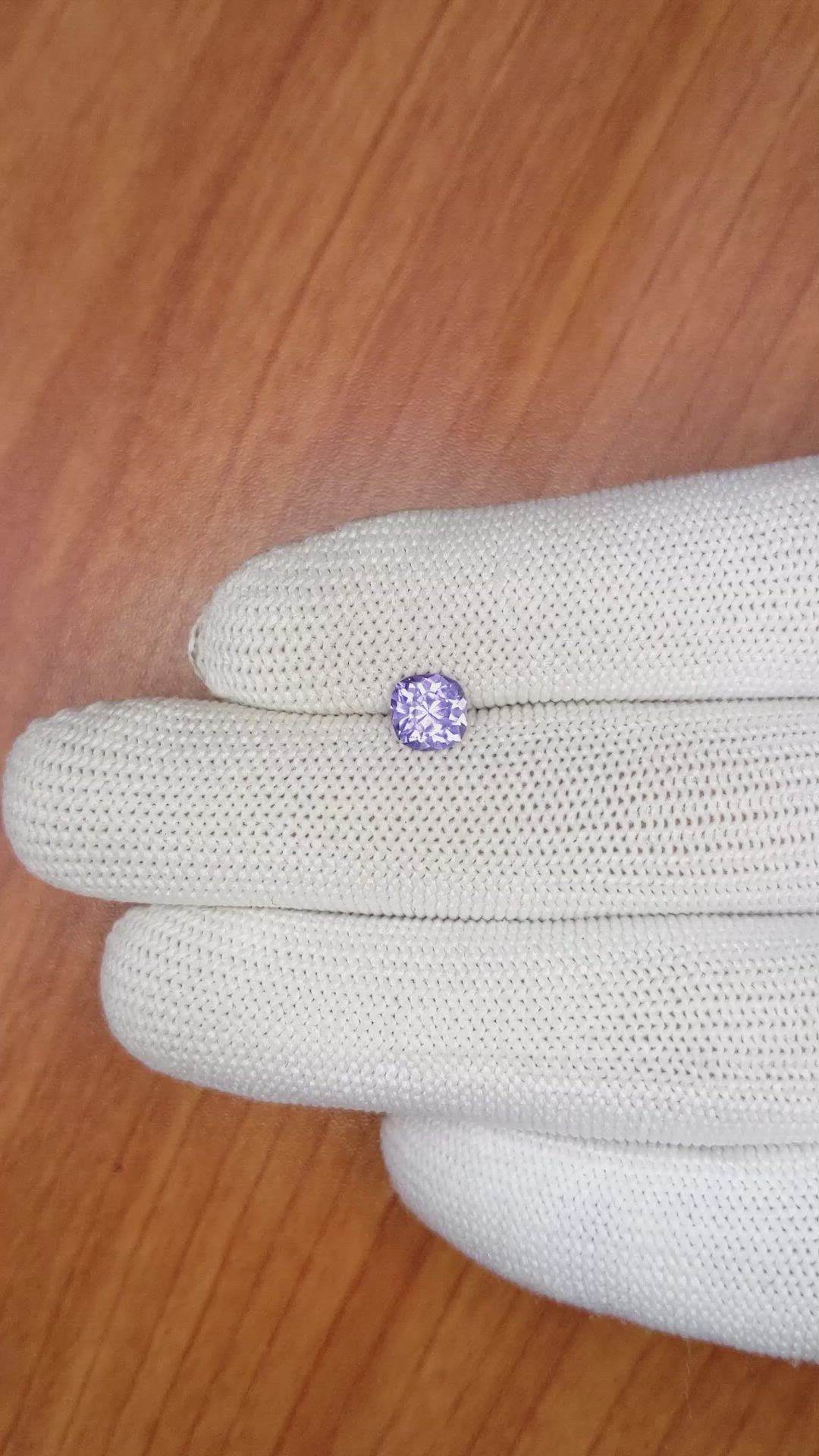 1.12 Ct. Bluish Purple Sapphire from Ceylon (Sri Lanka) Size Video