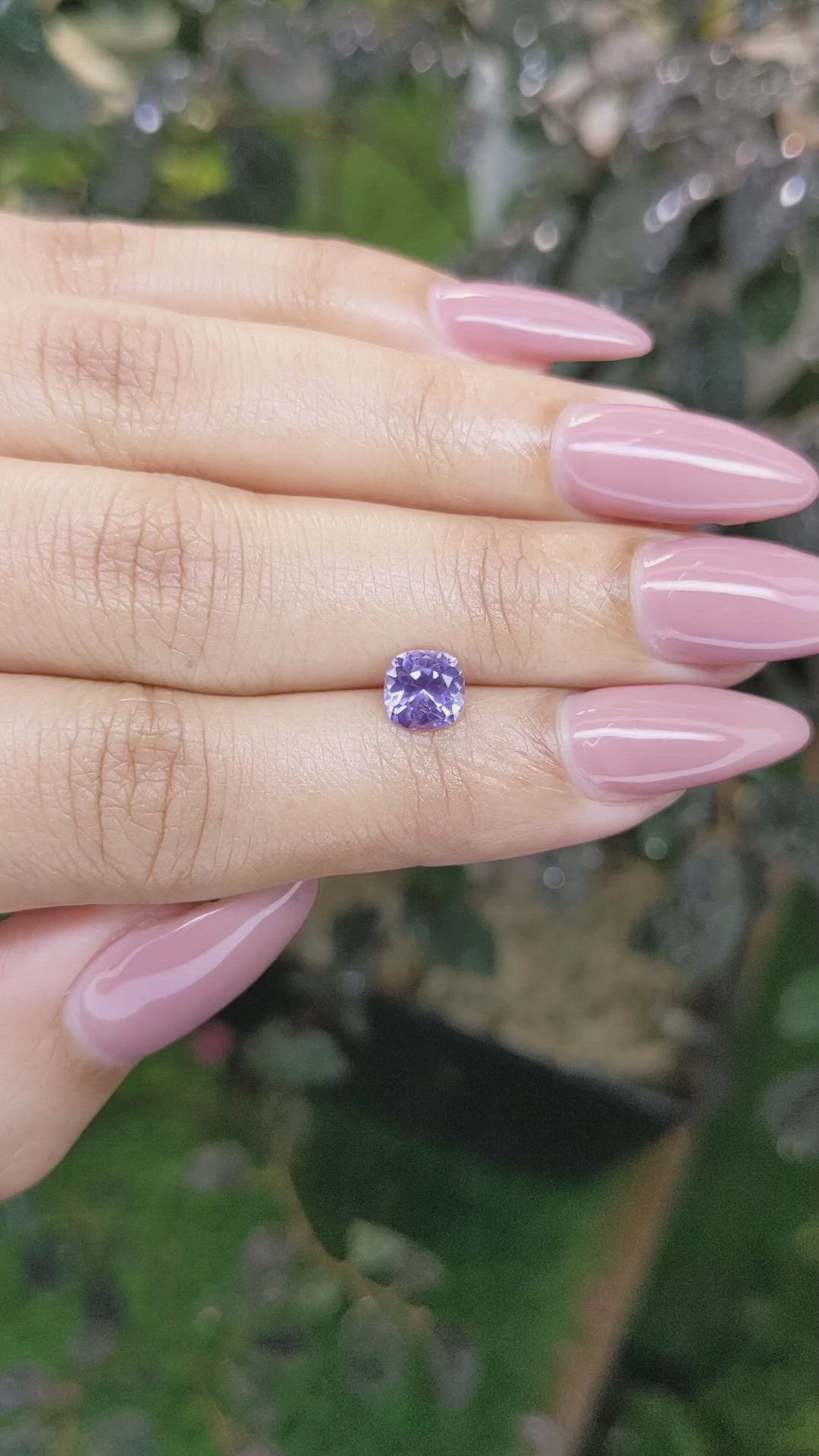 1.12 Ct. Bluish Purple Sapphire from Ceylon (Sri Lanka) Size Video