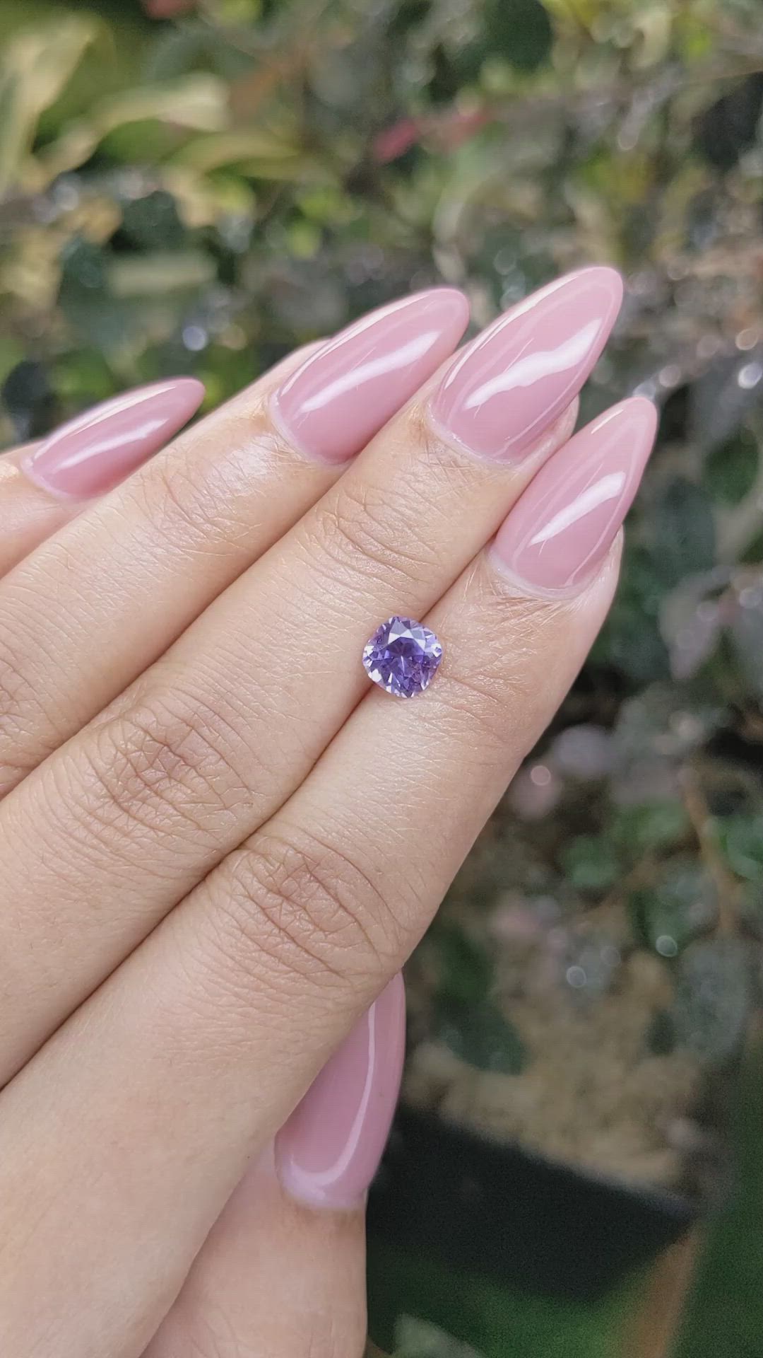 1.12 Ct. Bluish Purple Sapphire from Ceylon (Sri Lanka) Size Video