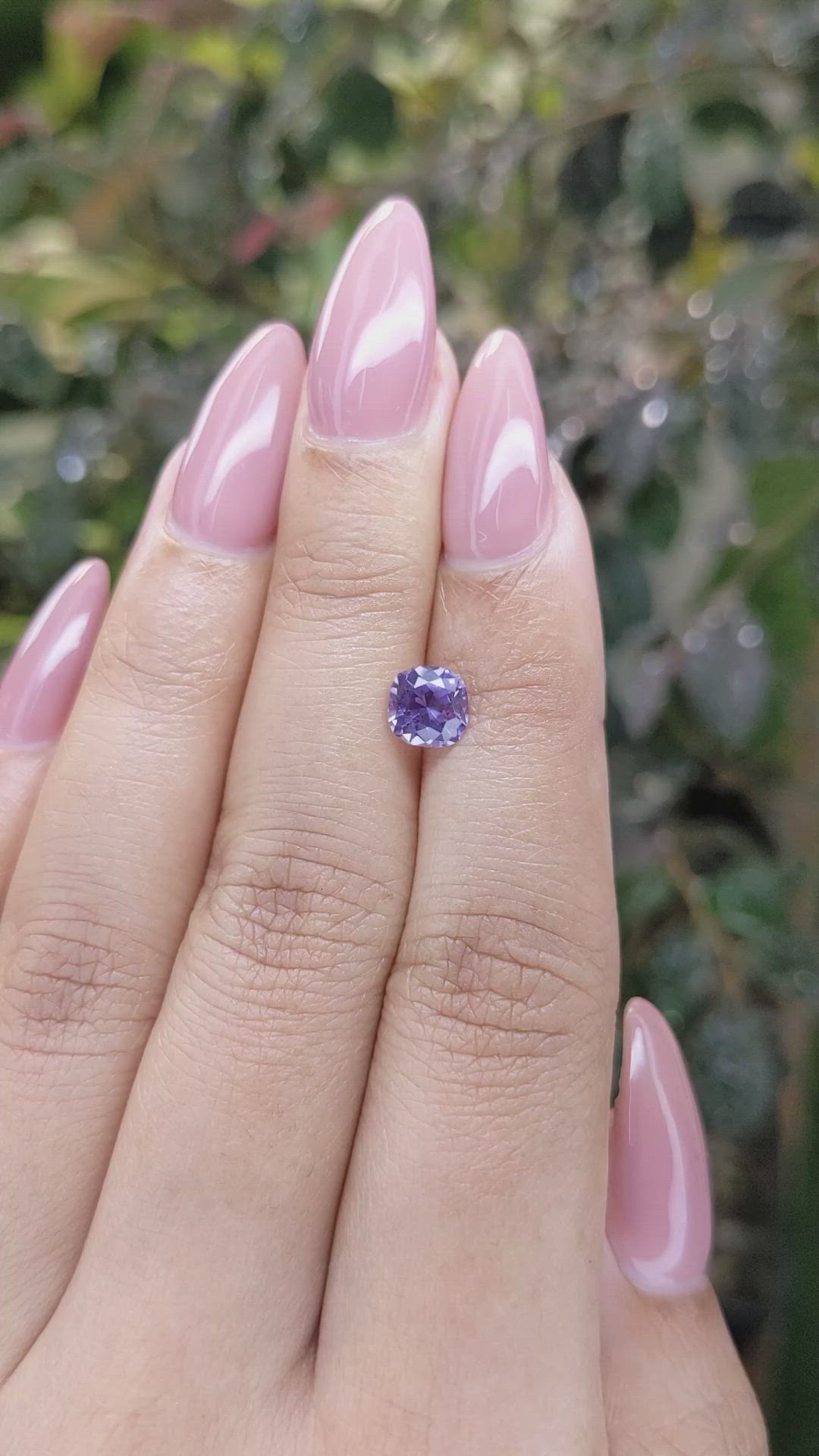 1.12 Ct. Bluish Purple Sapphire from Ceylon (Sri Lanka) Size Video
