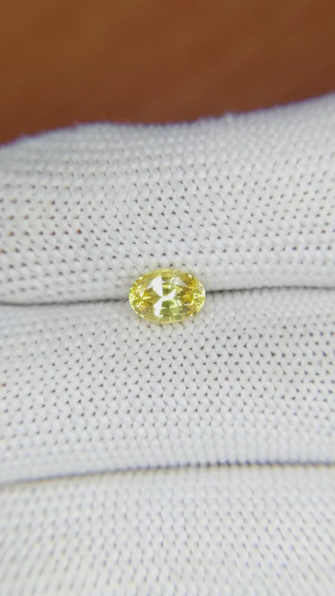 1.03 Ct. Yellow Sapphire from Ceylon (Sri Lanka) Size Video