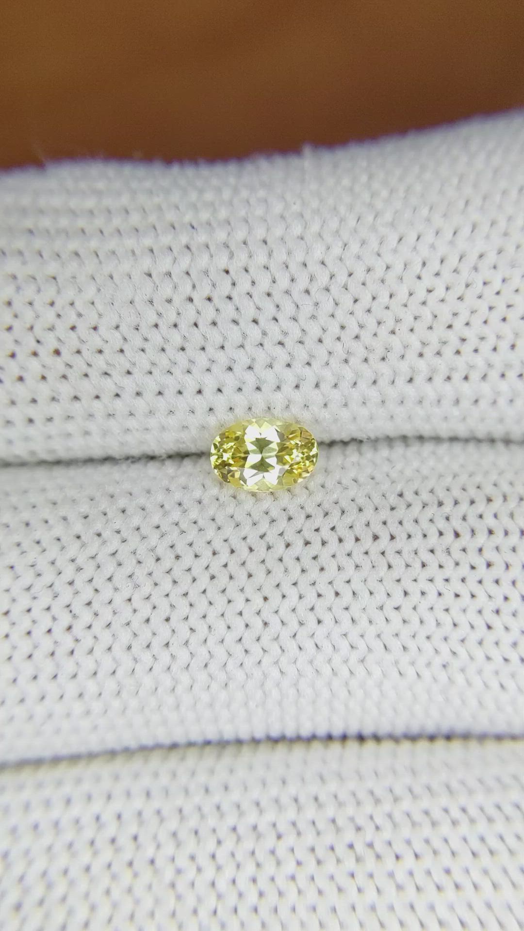 0.59 Ct. Yellow Sapphire from Ceylon (Sri Lanka) Size Video