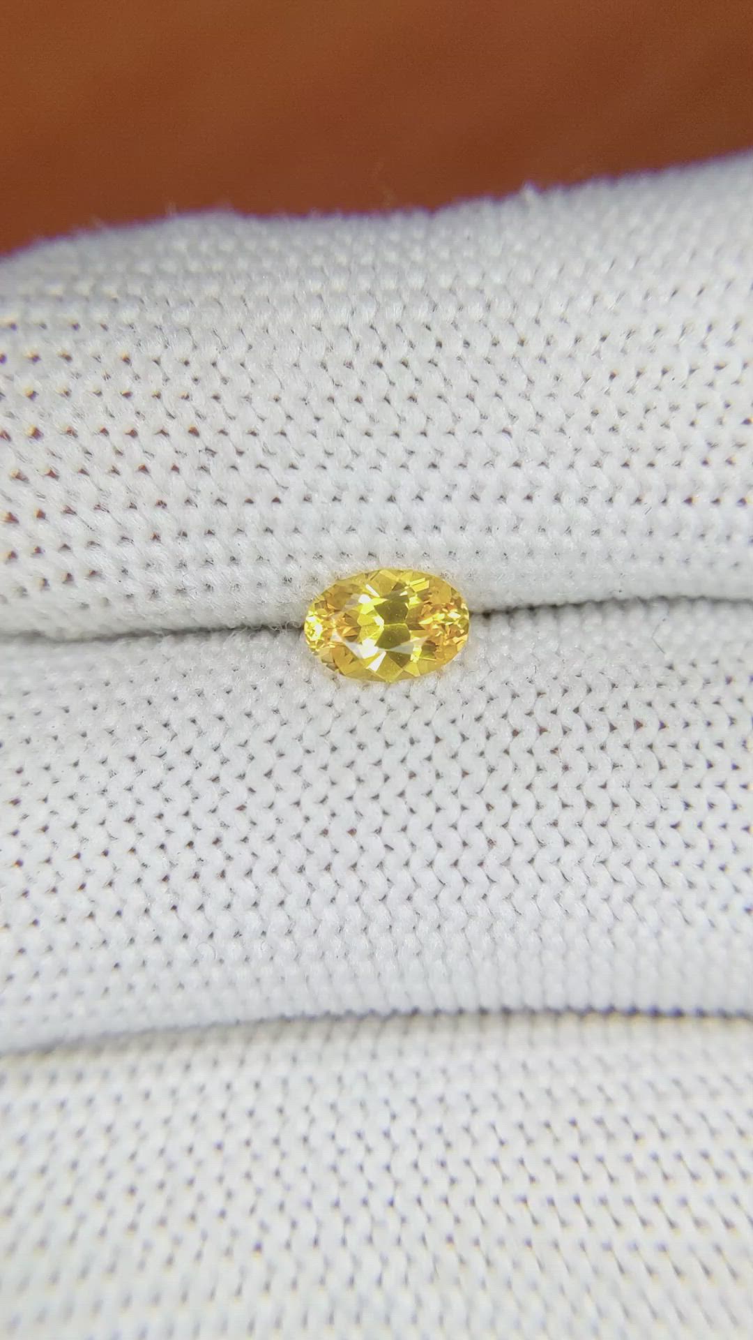0.68 Ct. Yellow Sapphire from Ceylon (Sri Lanka) Size Video