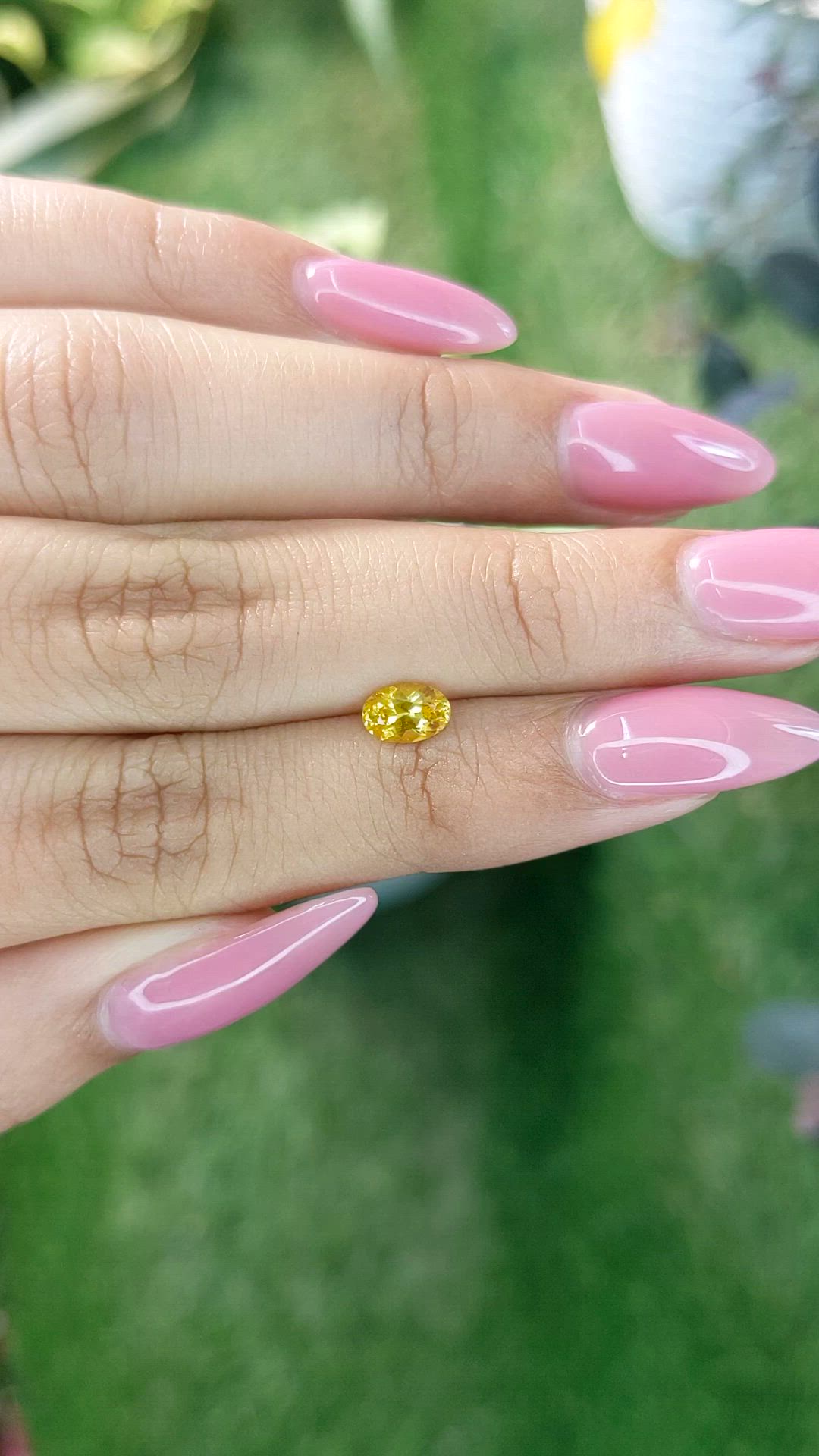 0.68 Ct. Yellow Sapphire from Ceylon (Sri Lanka) Size Video