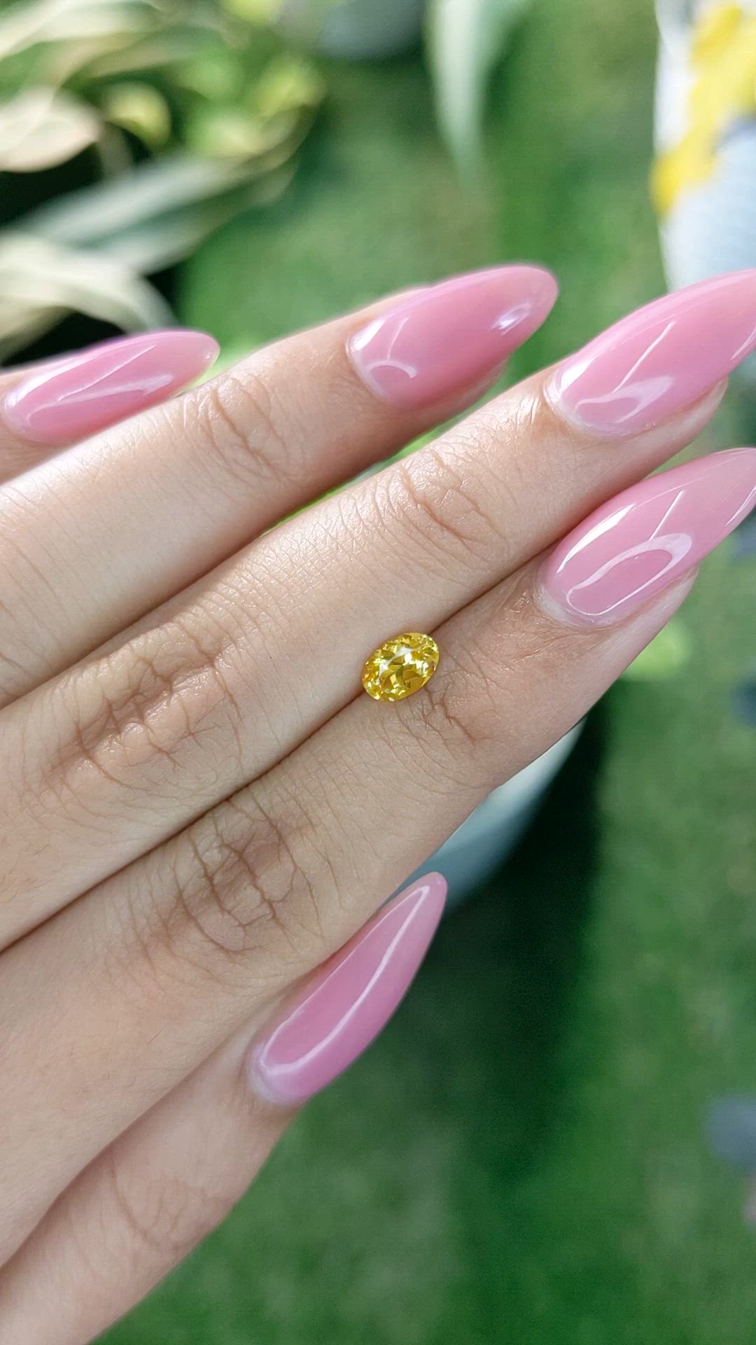 0.68 Ct. Yellow Sapphire from Ceylon (Sri Lanka) Size Video