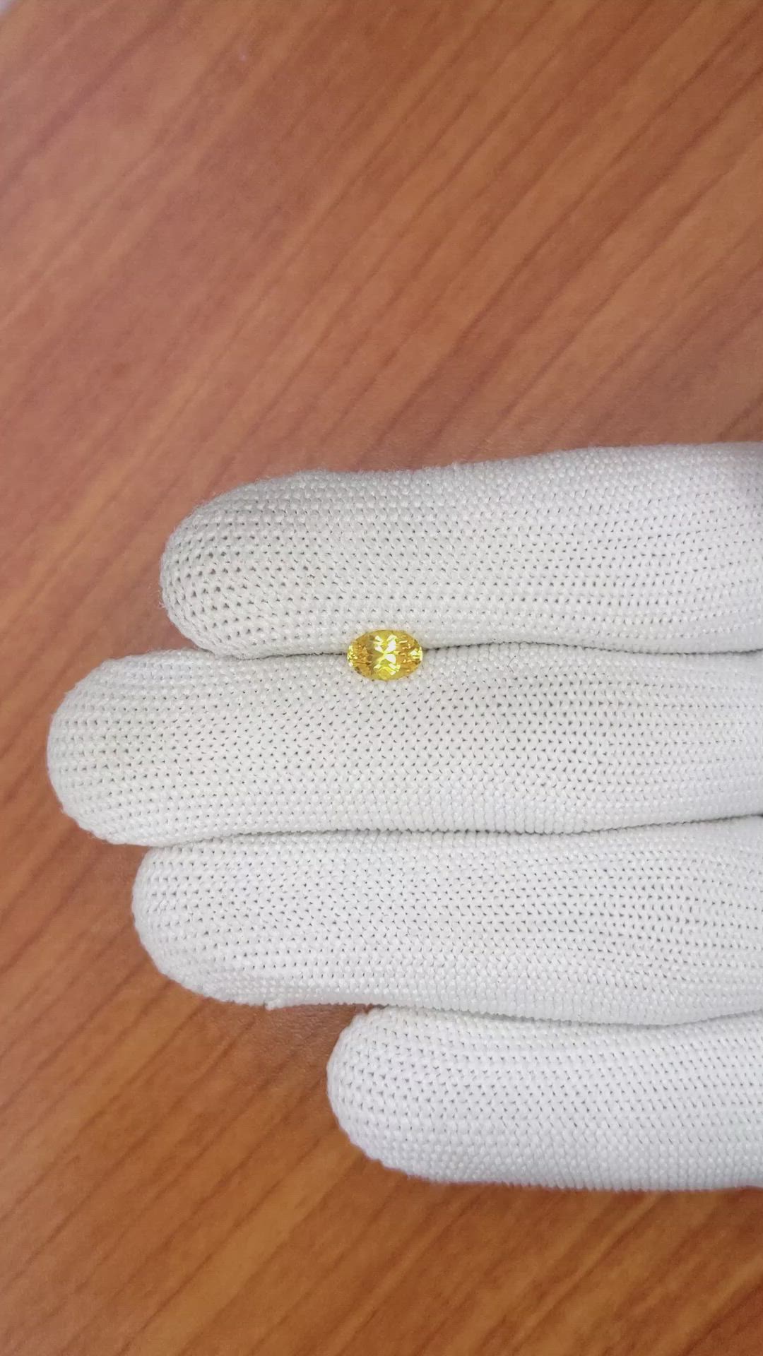 0.68 Ct. Yellow Sapphire from Ceylon (Sri Lanka) Size Video
