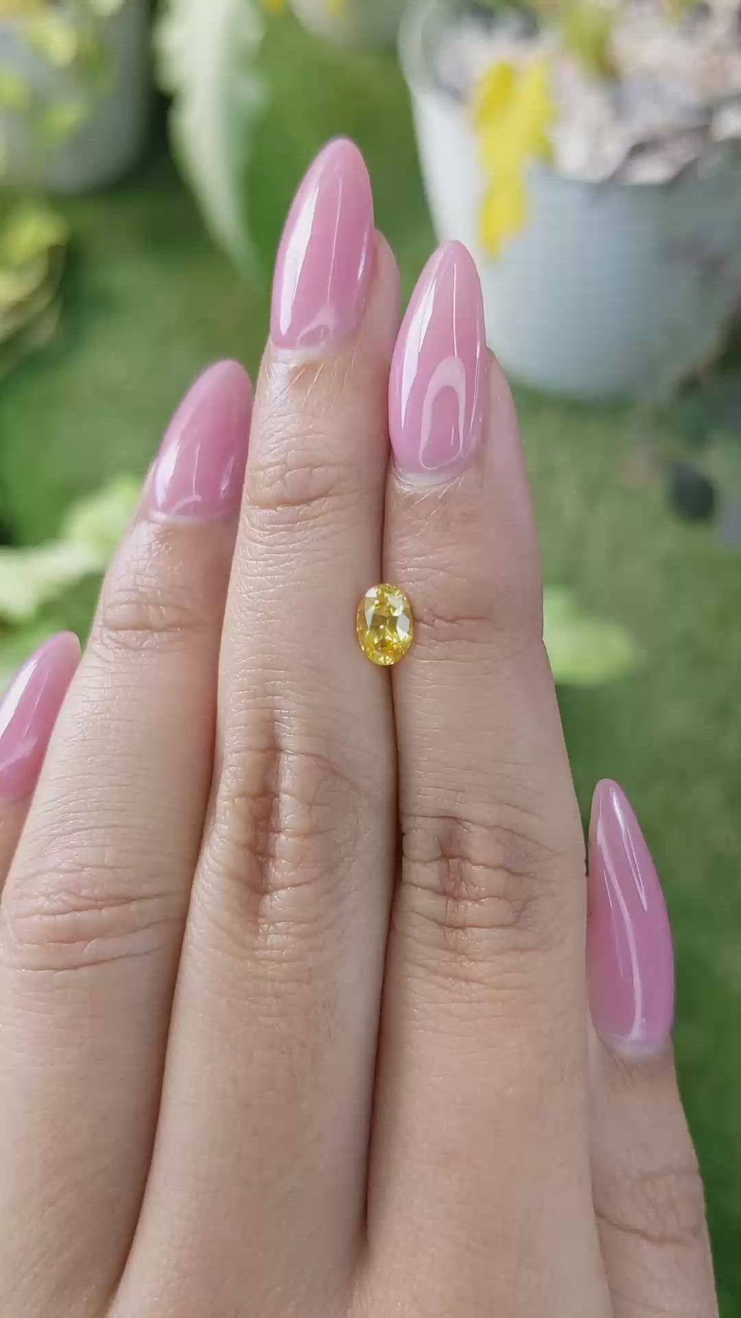 0.79 Ct. Yellow Sapphire from Ceylon (Sri Lanka) Size Video