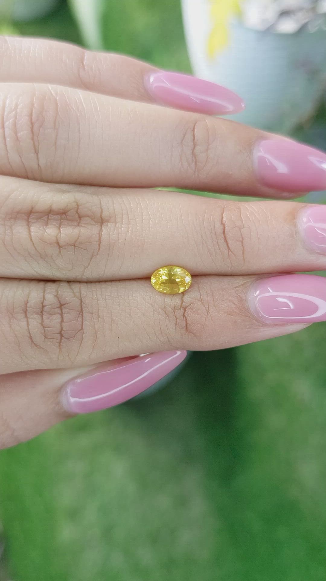 0.78 Ct. Yellow Sapphire from Ceylon (Sri Lanka) Size Video