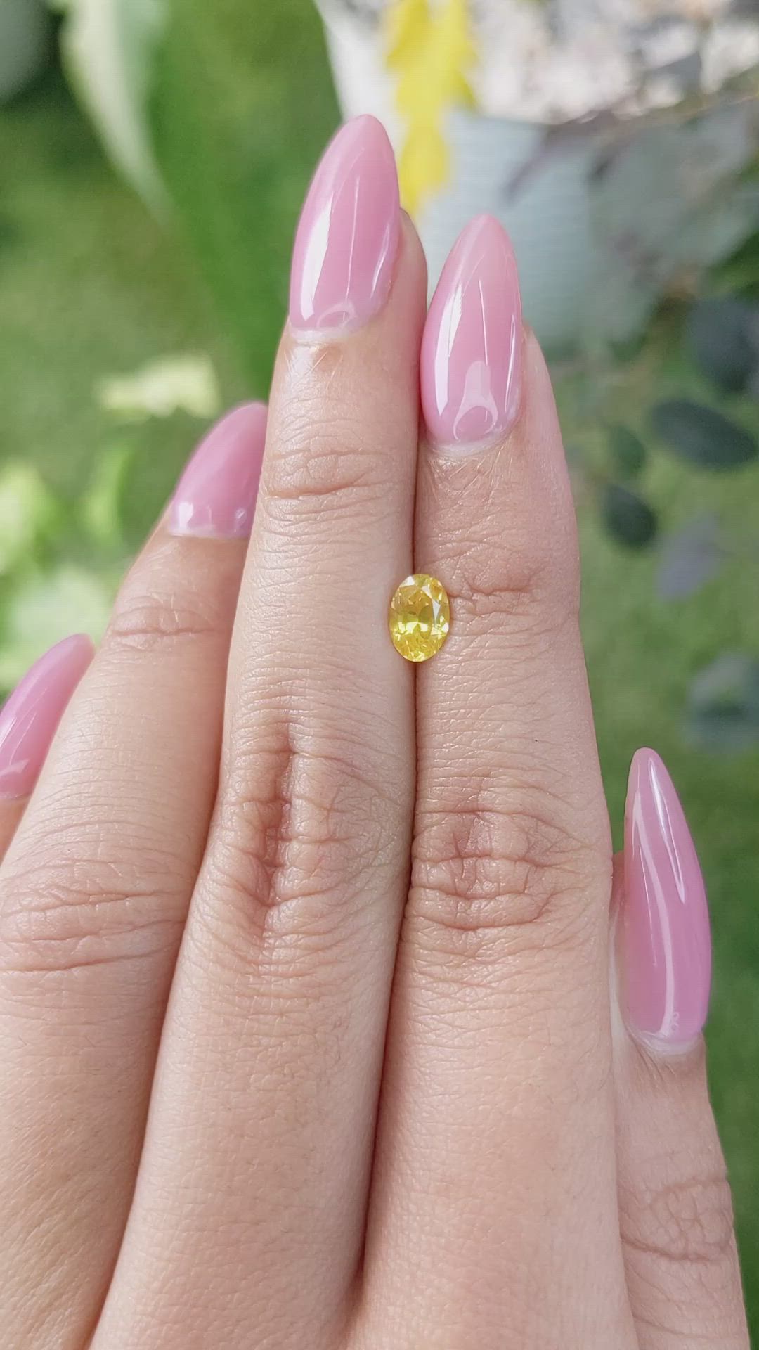 0.78 Ct. Yellow Sapphire from Ceylon (Sri Lanka) Size Video