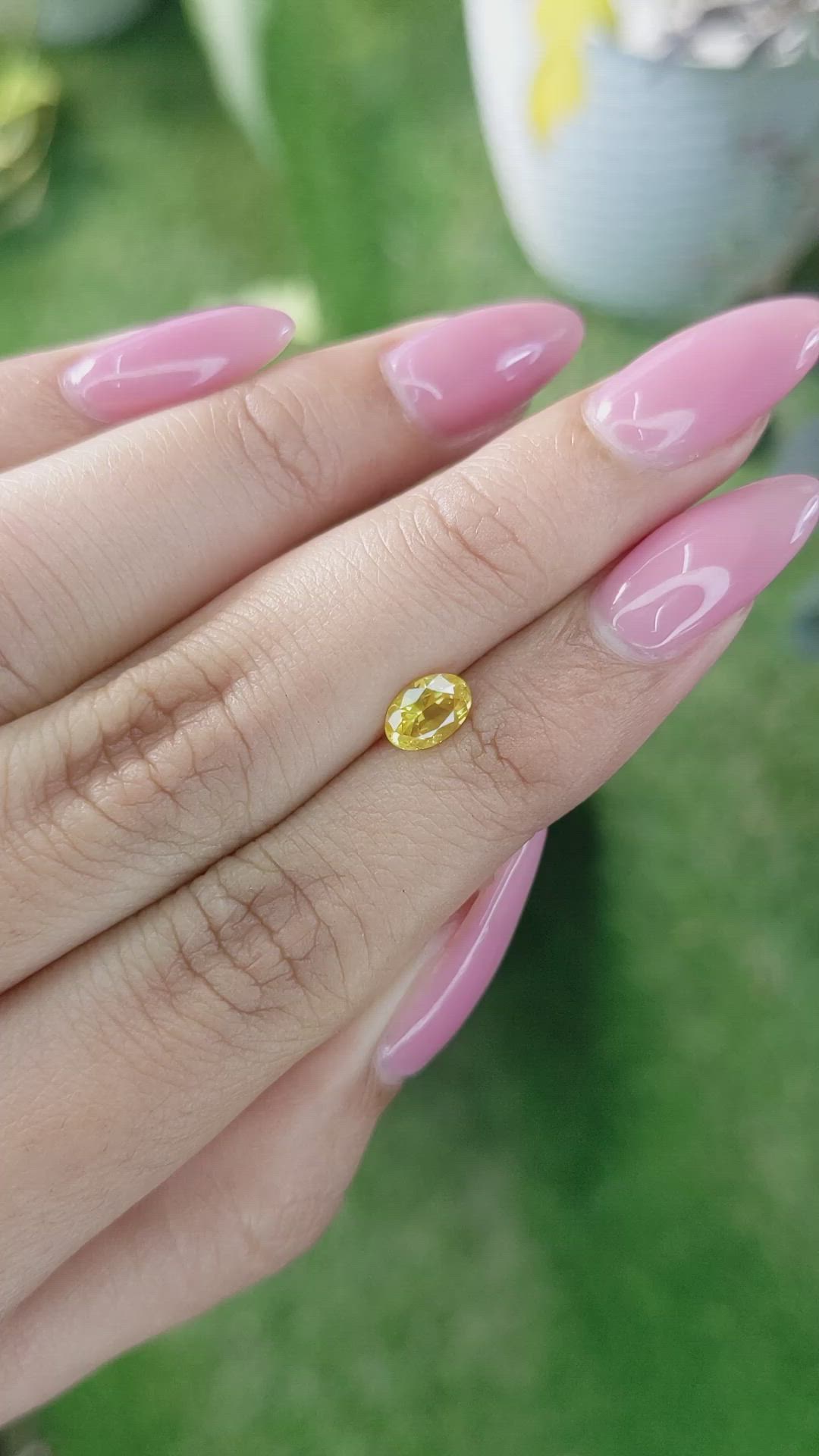 0.78 Ct. Yellow Sapphire from Ceylon (Sri Lanka) Size Video