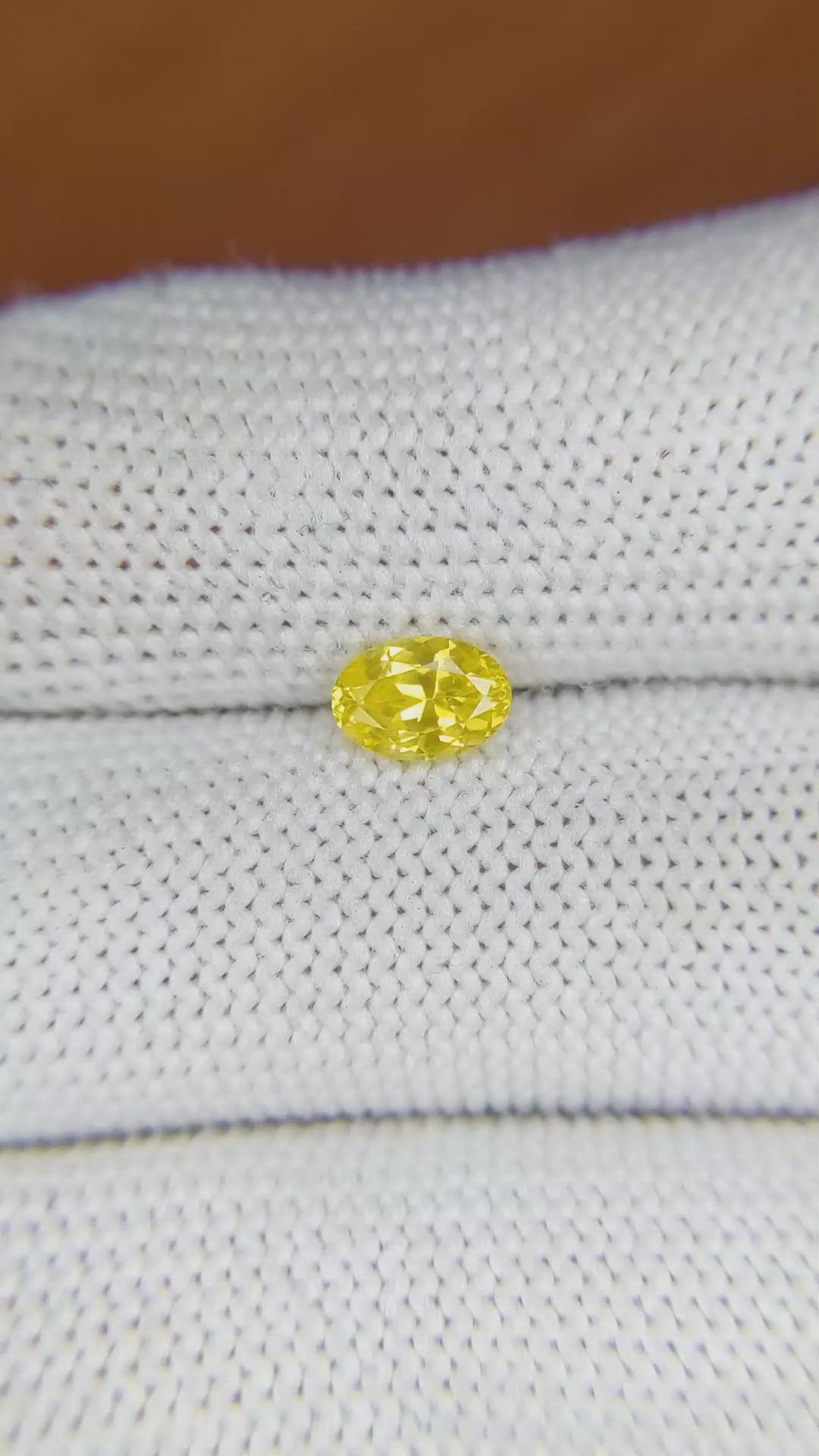 0.78 Ct. Yellow Sapphire from Ceylon (Sri Lanka) Size Video