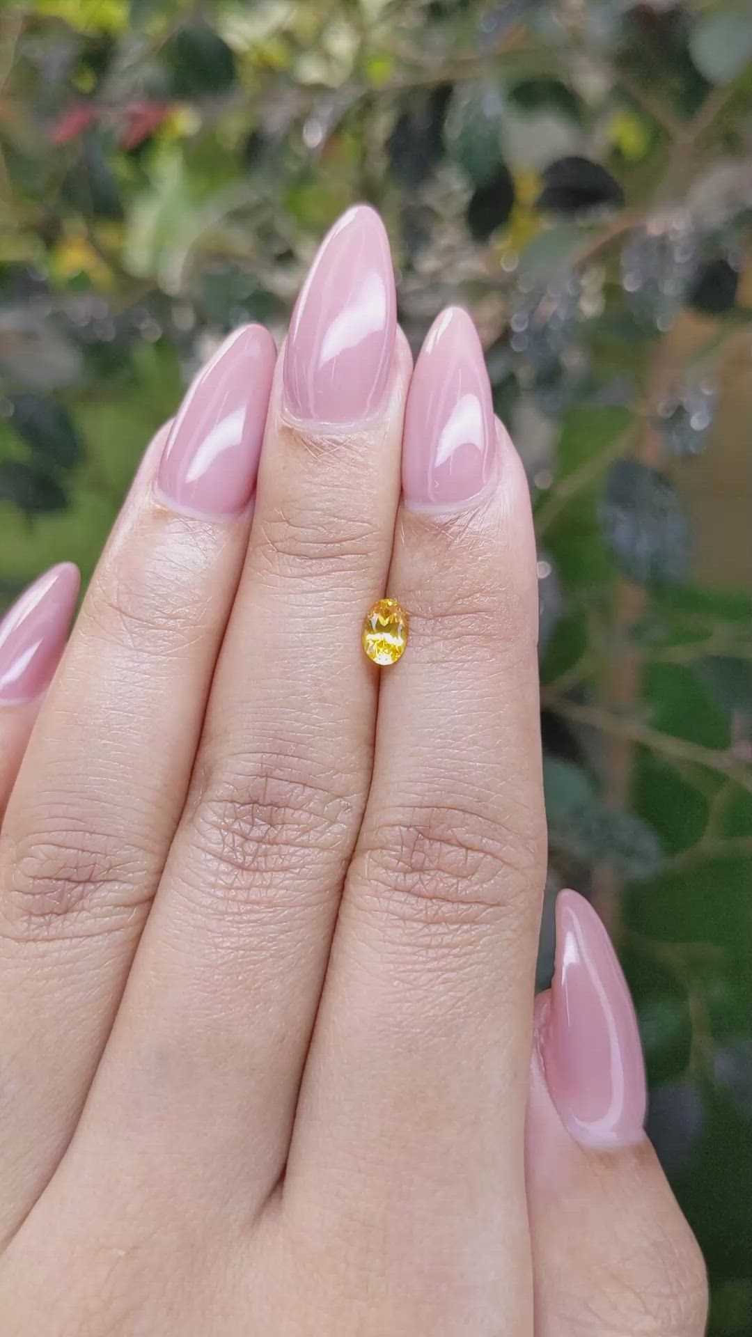 0.48 Ct. Yellow Sapphire from Ceylon (Sri Lanka) Size Video