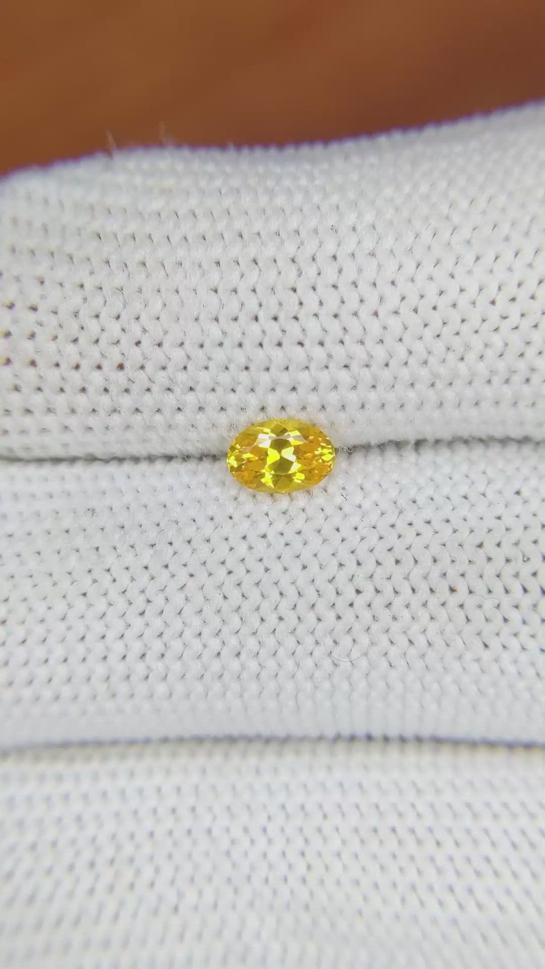 0.48 Ct. Yellow Sapphire from Ceylon (Sri Lanka) Size Video