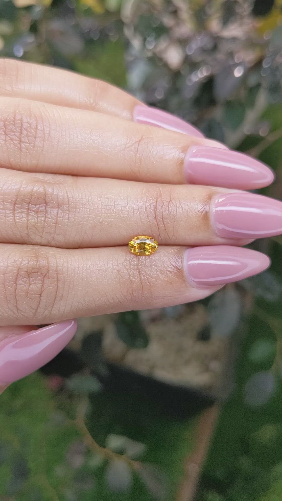 0.59 Ct. Orangish Yellow Sapphire from Ceylon (Sri Lanka) Size Video