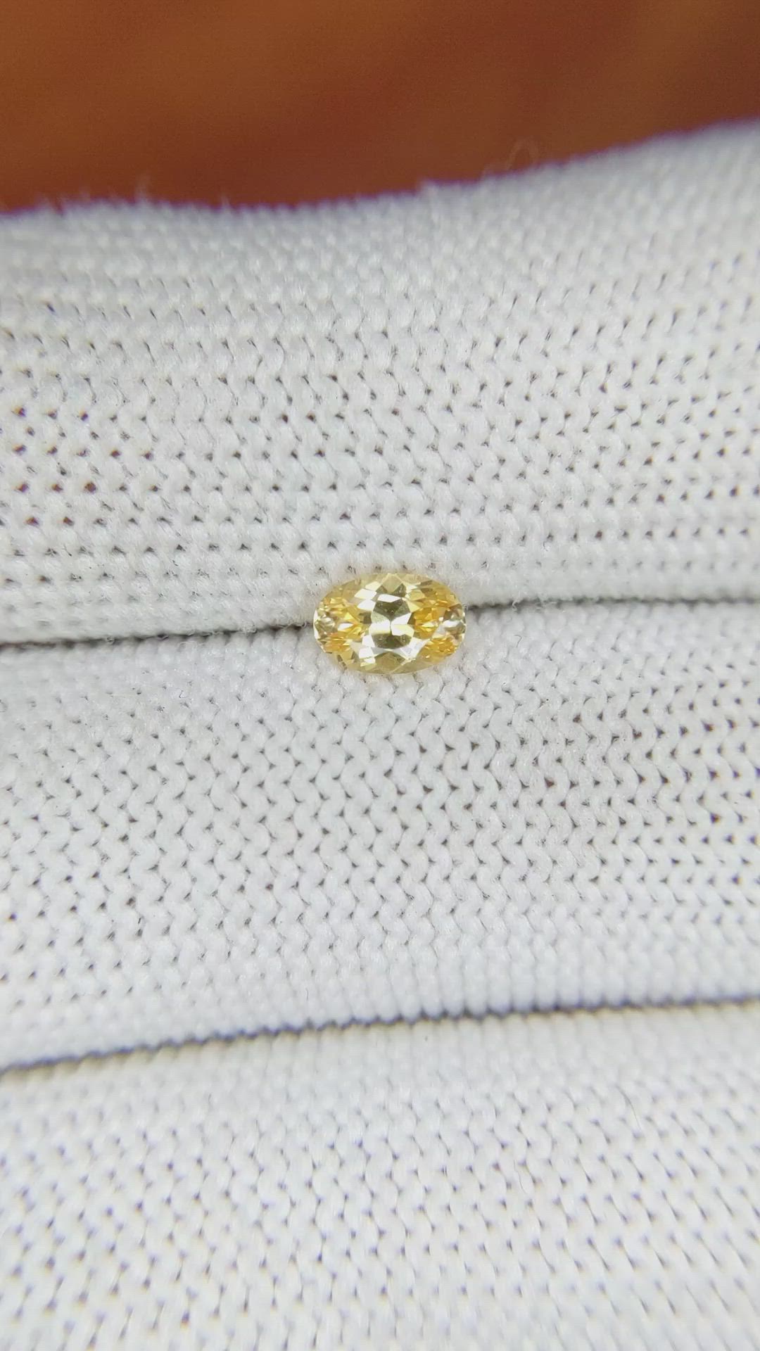 0.49 Ct. Yellow Sapphire from Ceylon (Sri Lanka) Size Video