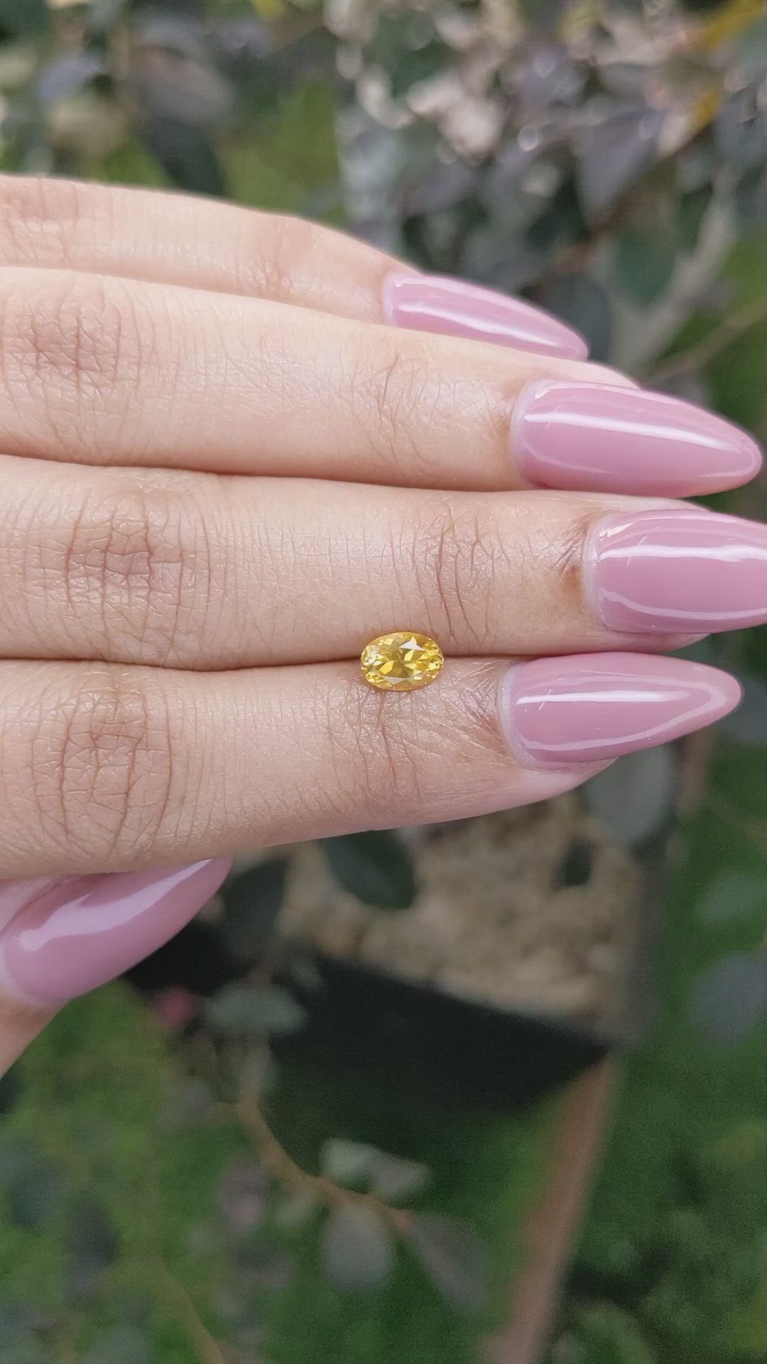 0.75 Ct. Orangish Yellow Sapphire from Ceylon (Sri Lanka) Size Video