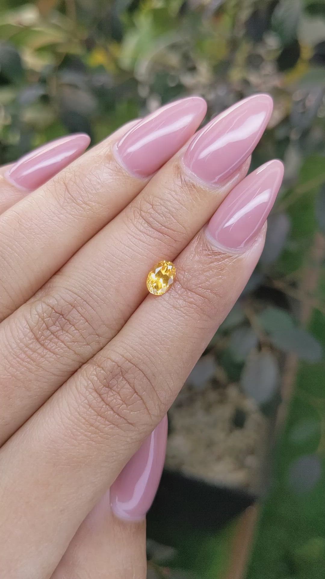 0.75 Ct. Orangish Yellow Sapphire from Ceylon (Sri Lanka) Size Video