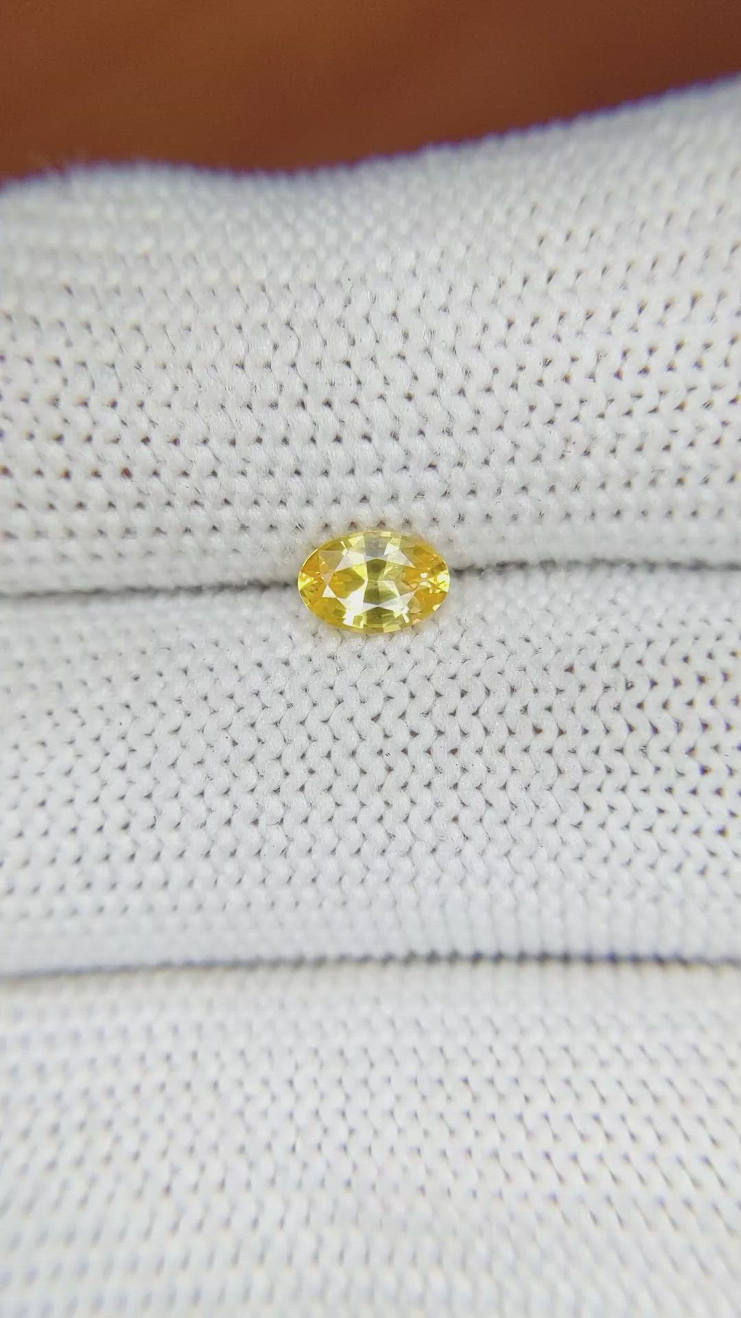 0.54 Ct. Orangish Yellow Sapphire from Ceylon (Sri Lanka) Size Video