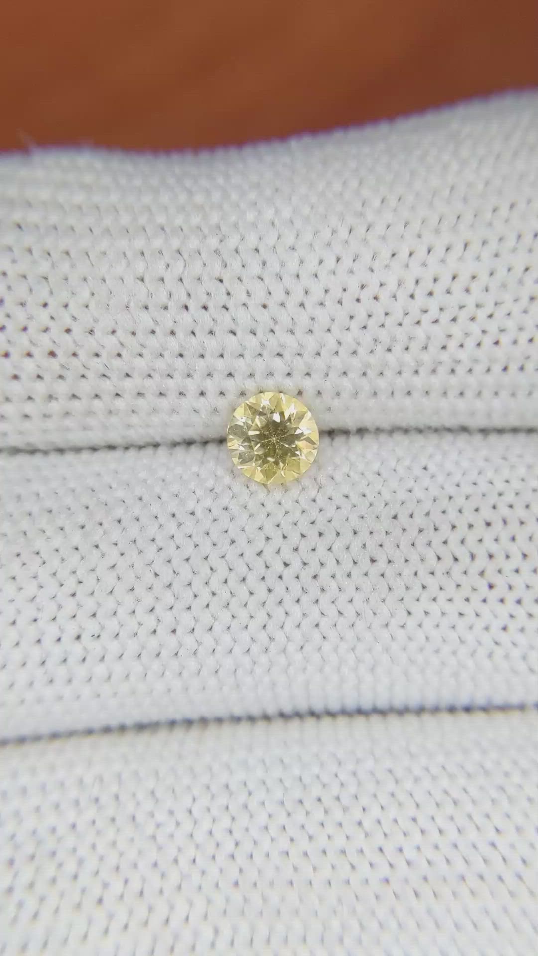 0.68 Ct. Yellow Sapphire from Ceylon (Sri Lanka) Size Video