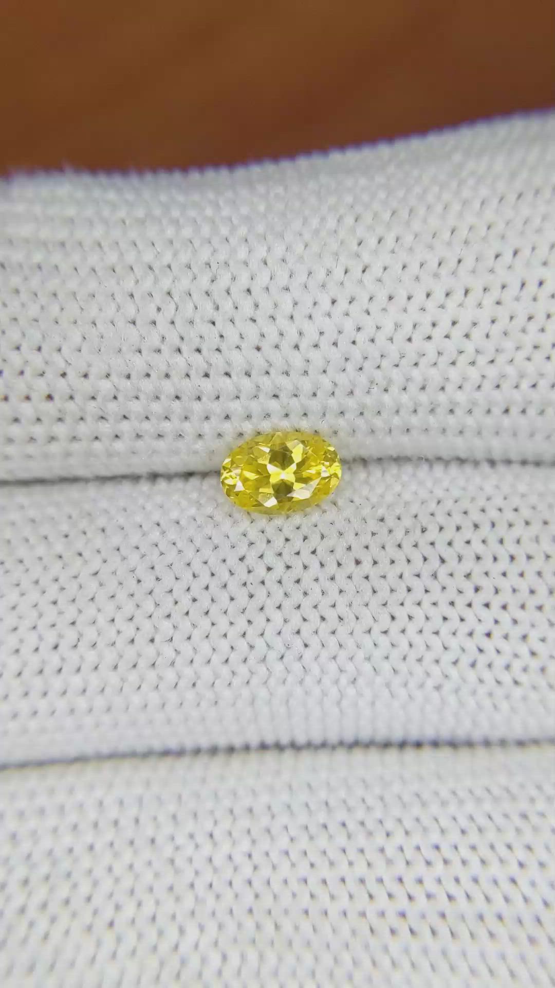 0.70 Ct. Yellow Sapphire from Ceylon (Sri Lanka) Size Video