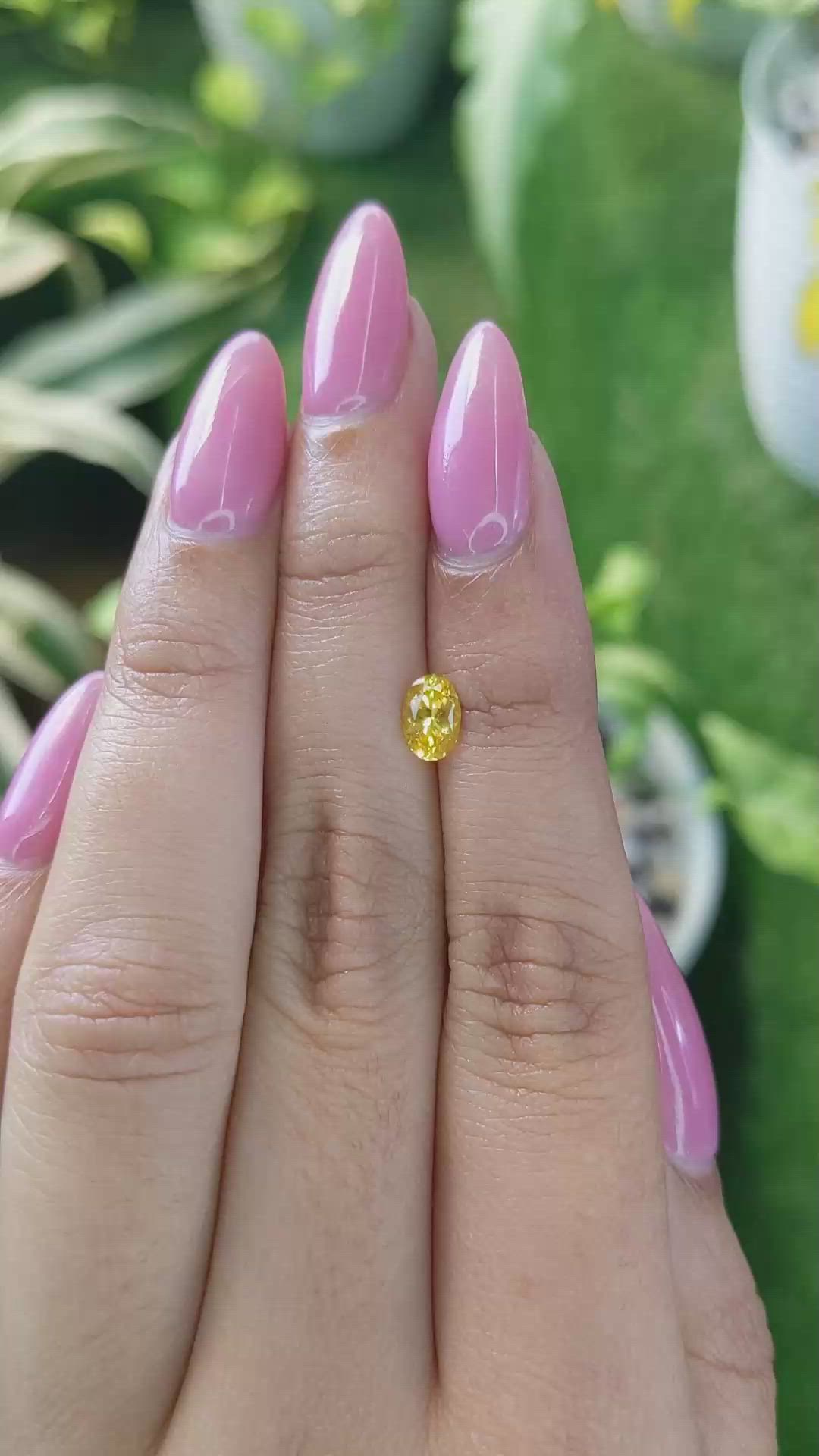 0.70 Ct. Yellow Sapphire from Ceylon (Sri Lanka) Size Video