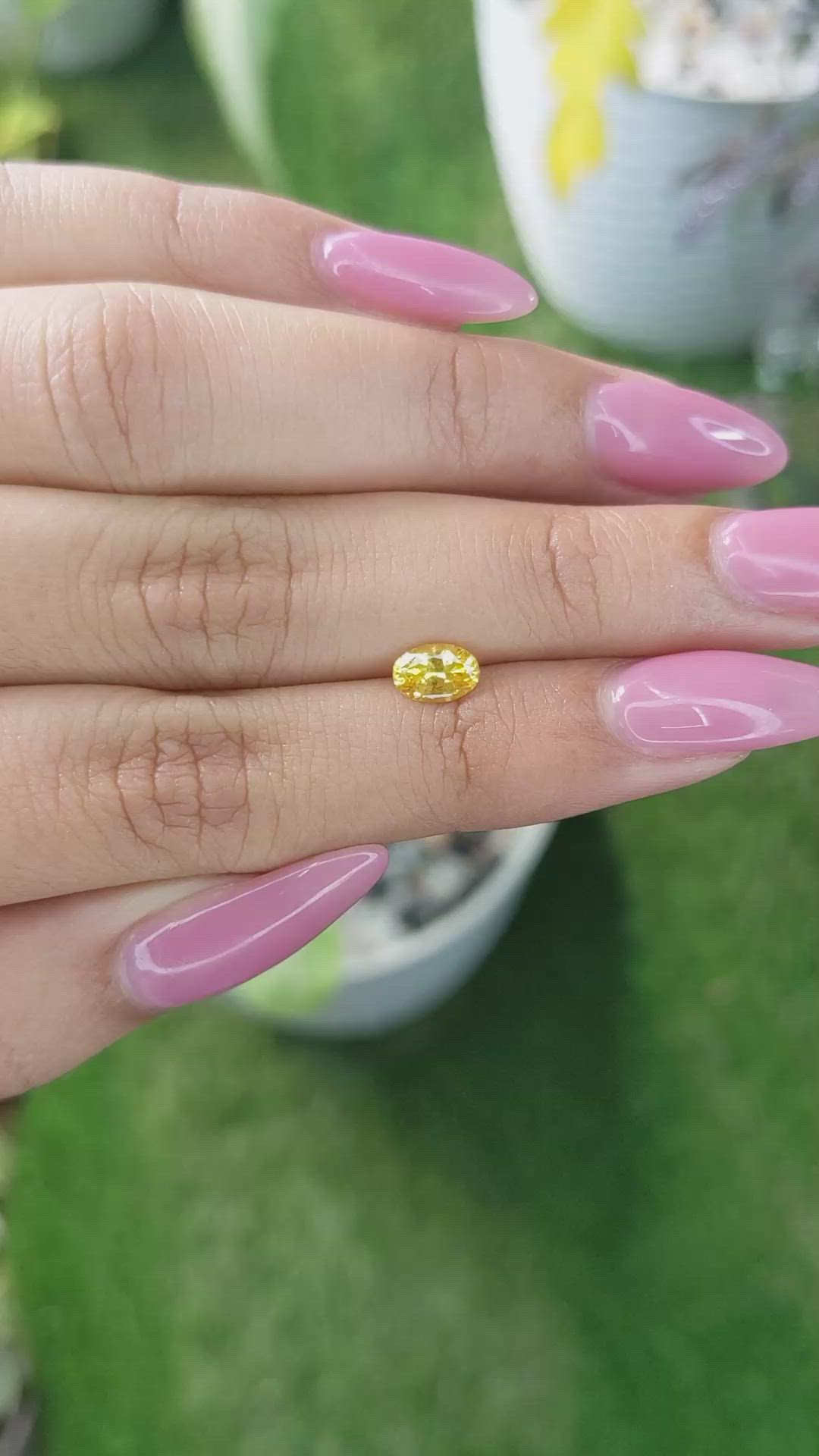 0.70 Ct. Yellow Sapphire from Ceylon (Sri Lanka) Size Video