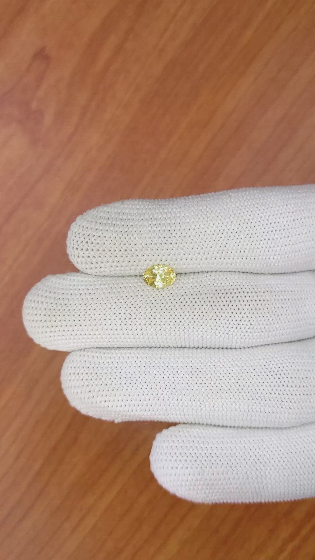 0.92 Ct. Yellow Sapphire from Ceylon (Sri Lanka) Size Video